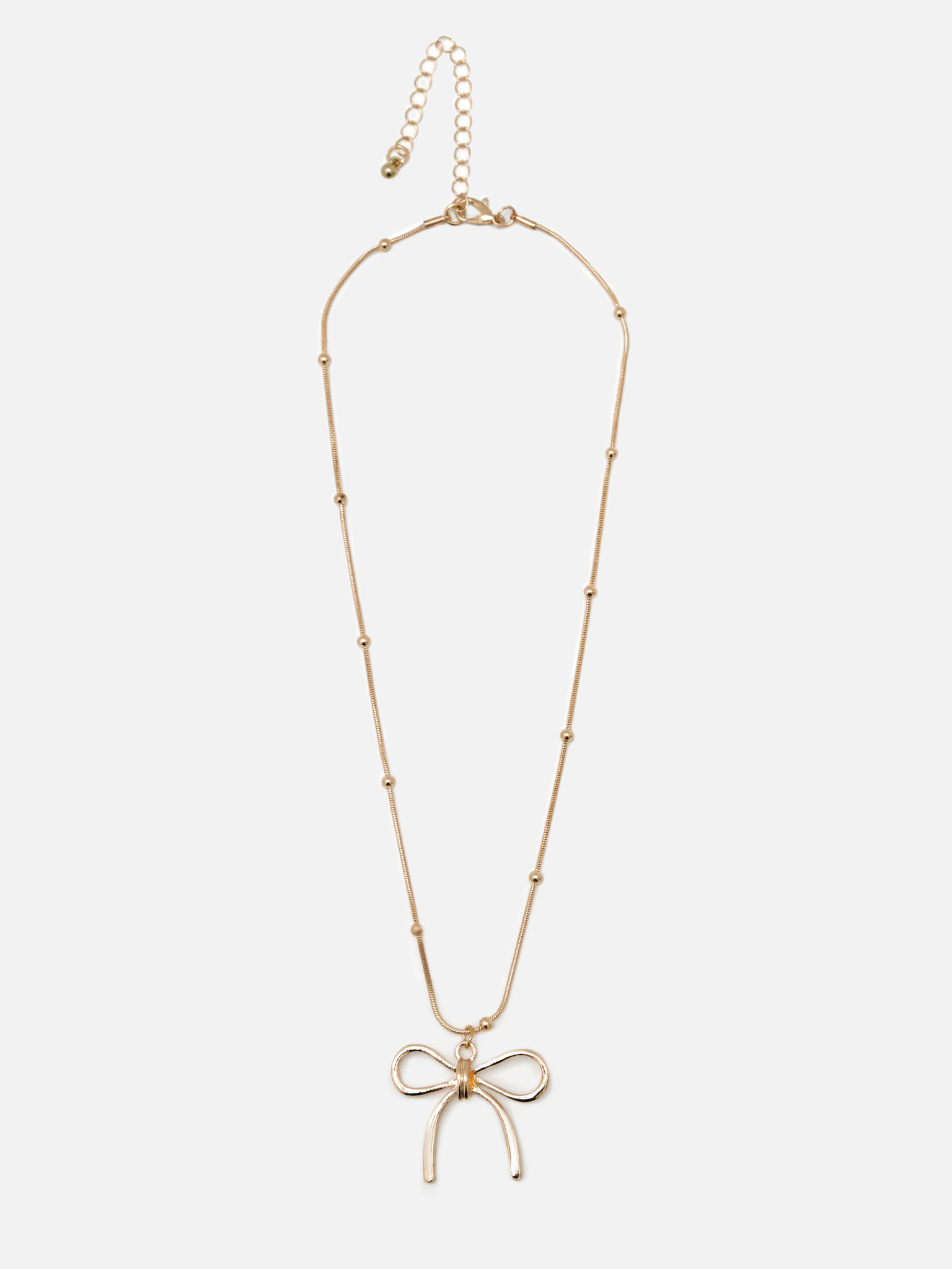 Golden chain with matching bow pendant