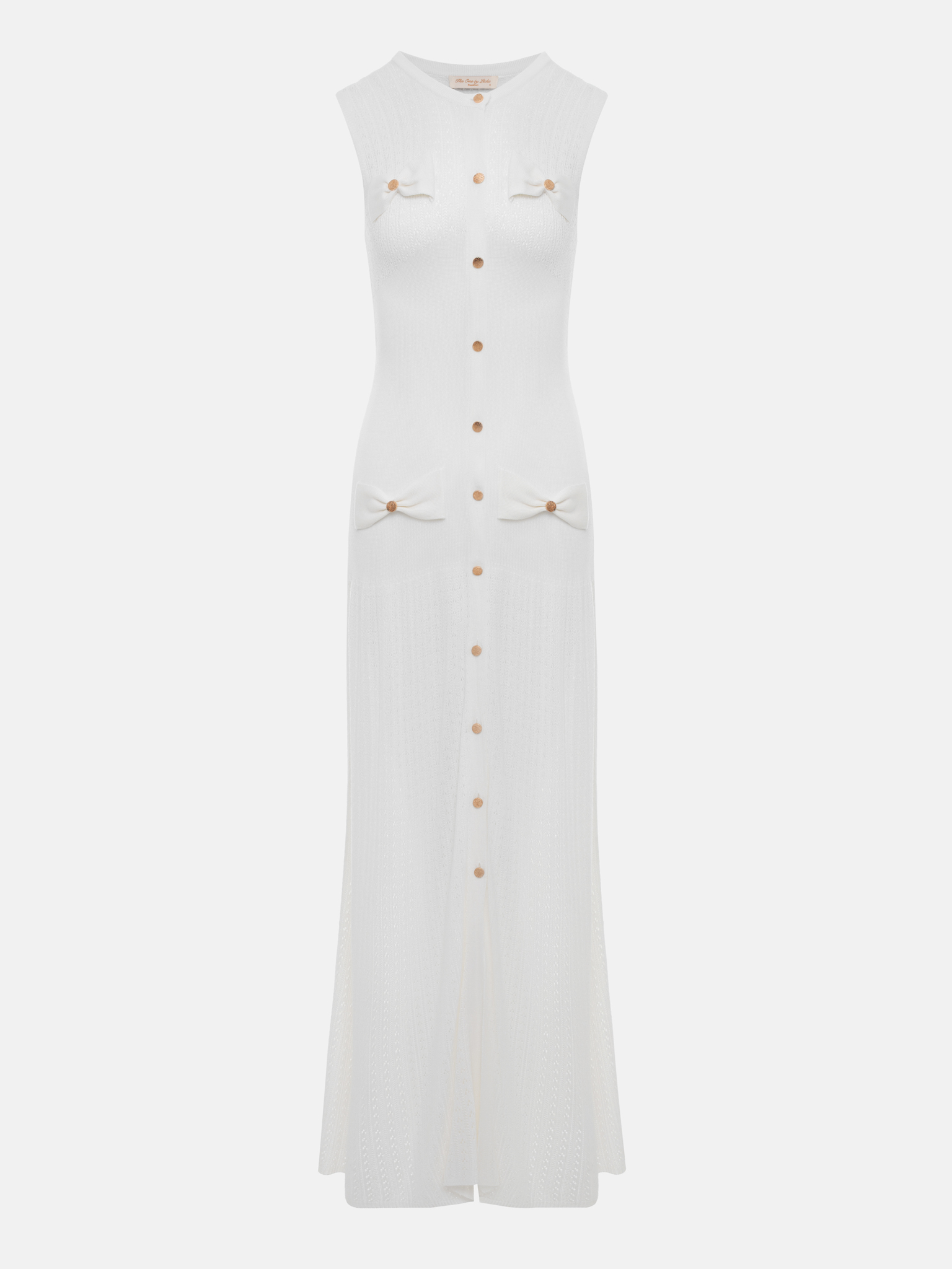 Knitted maxi dress with golden buttons