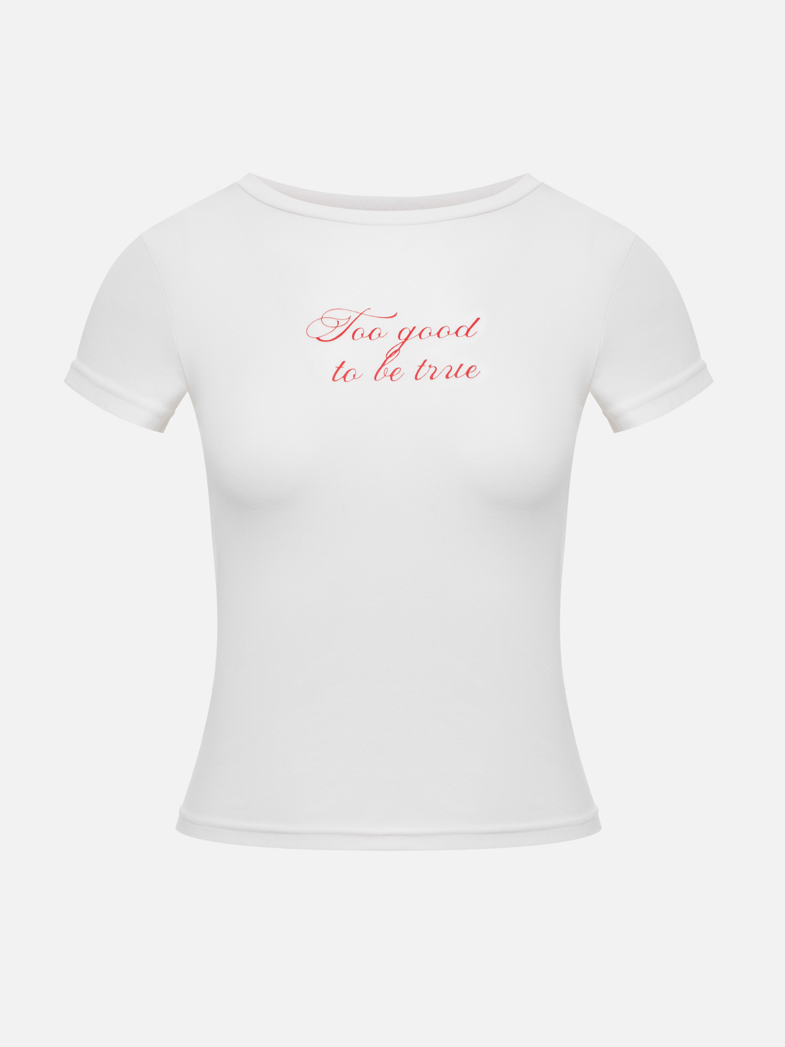 Cropped fitted T-shirt with lettering