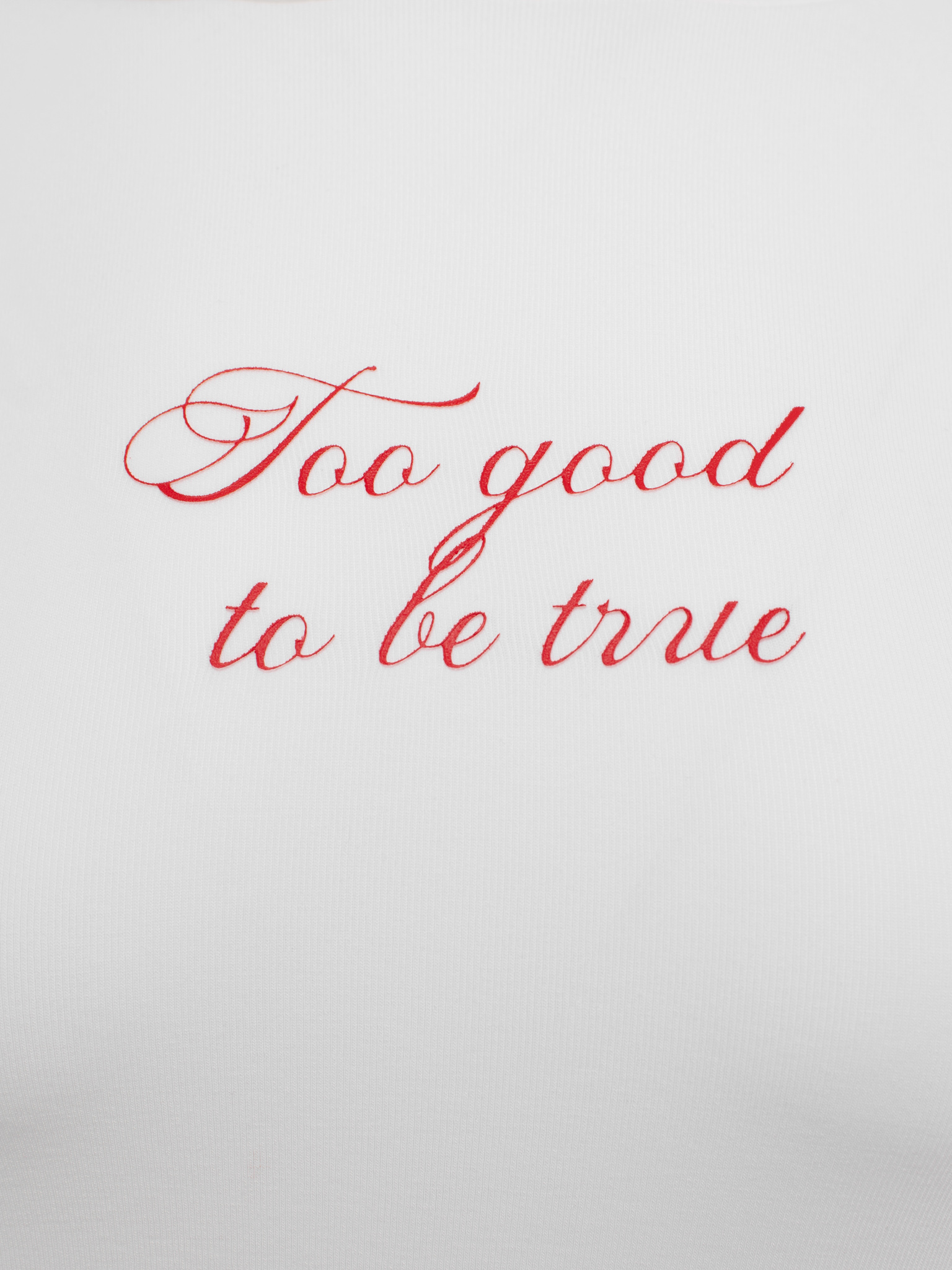 Cropped fitted T-shirt with lettering