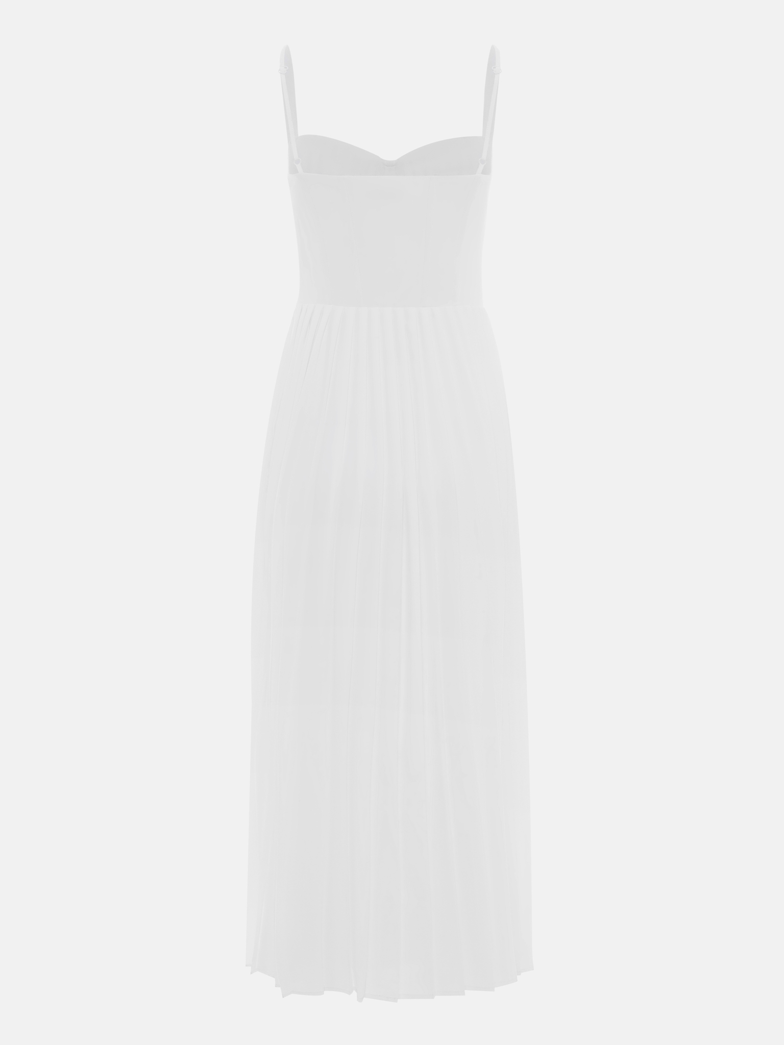 Платье миди со складками на лифе и плиссированной юбкой