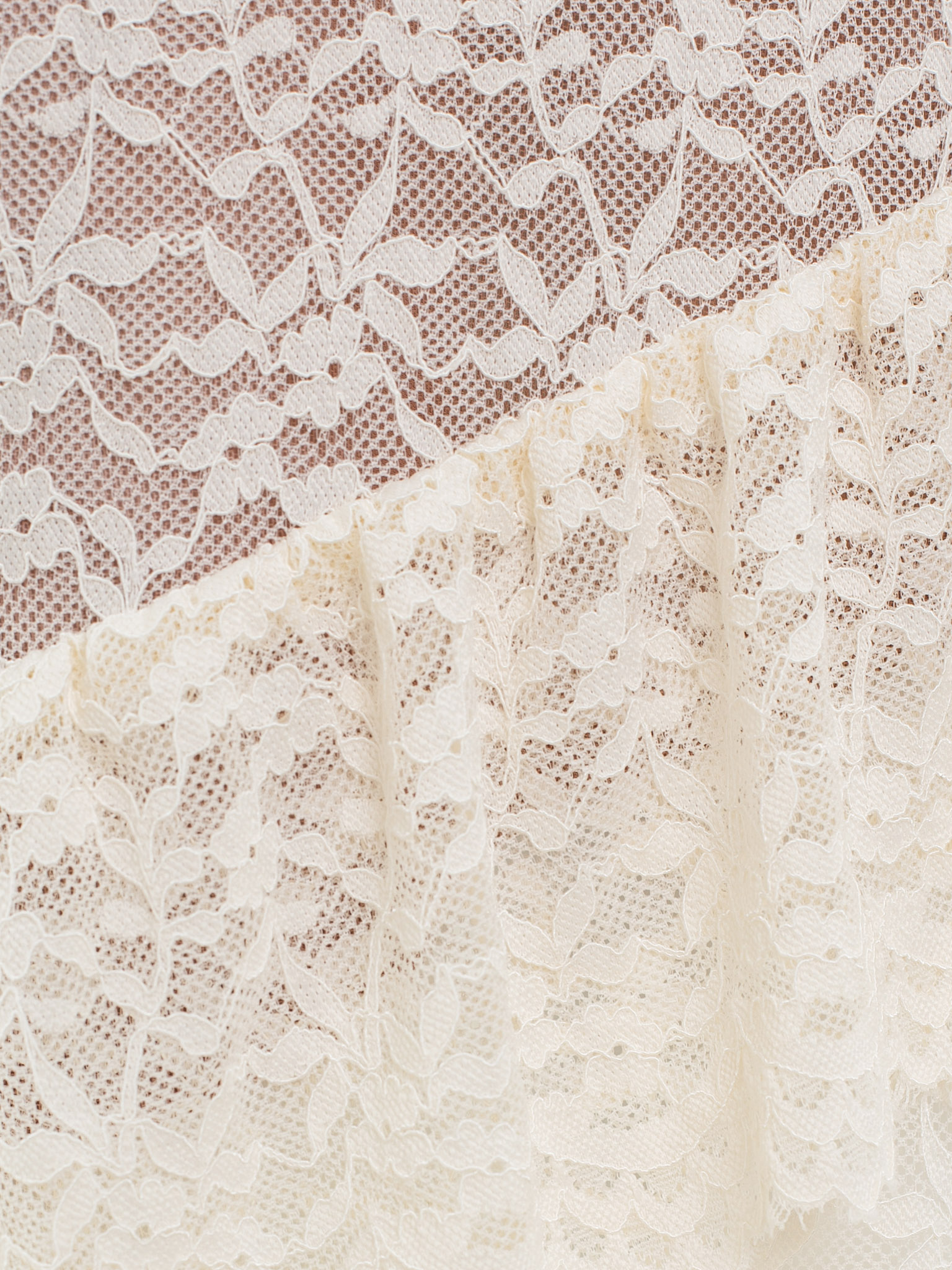 Lace maxi skirt with diagonal flounces