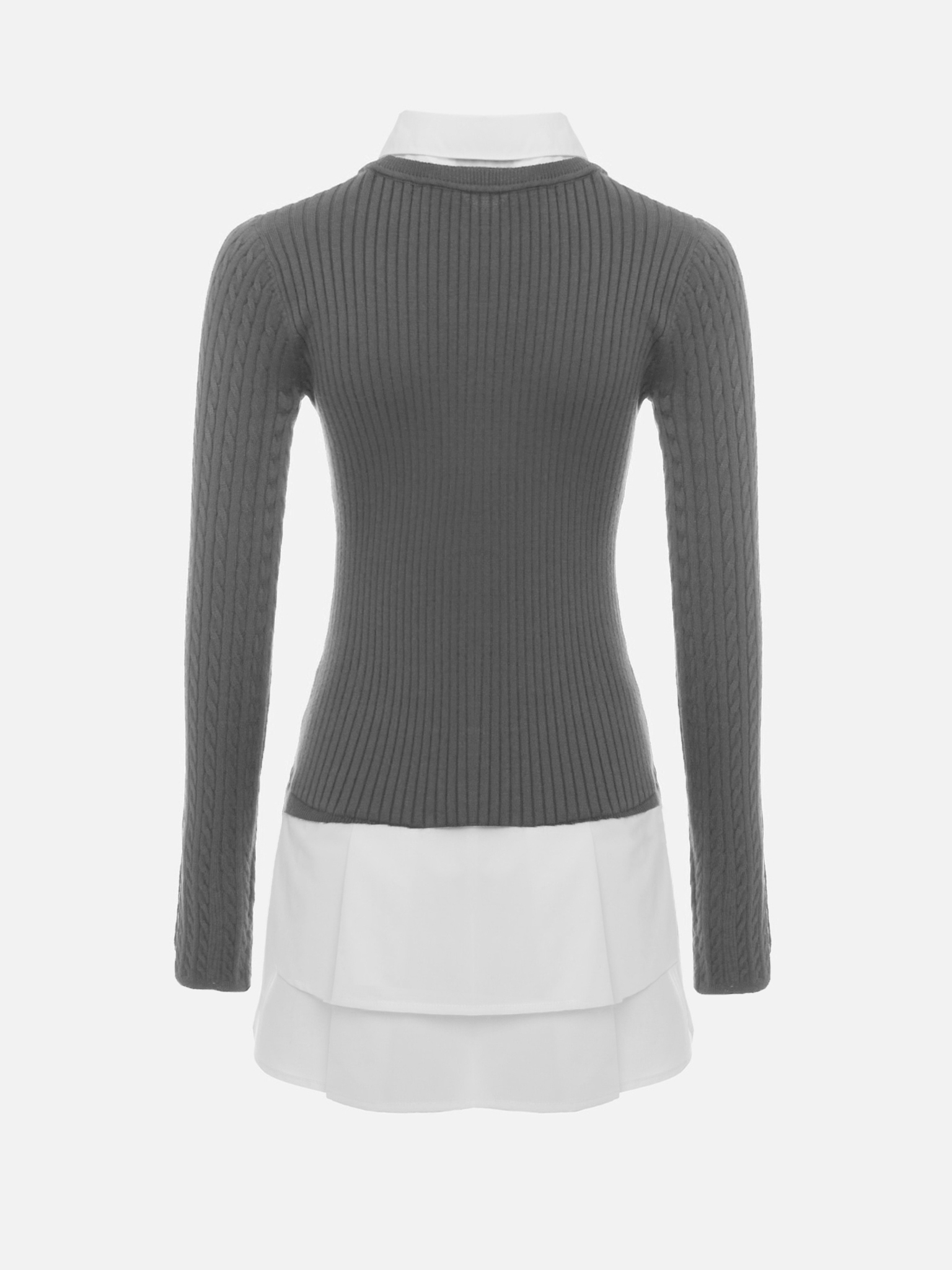 Double material mini dress with pleated skirt