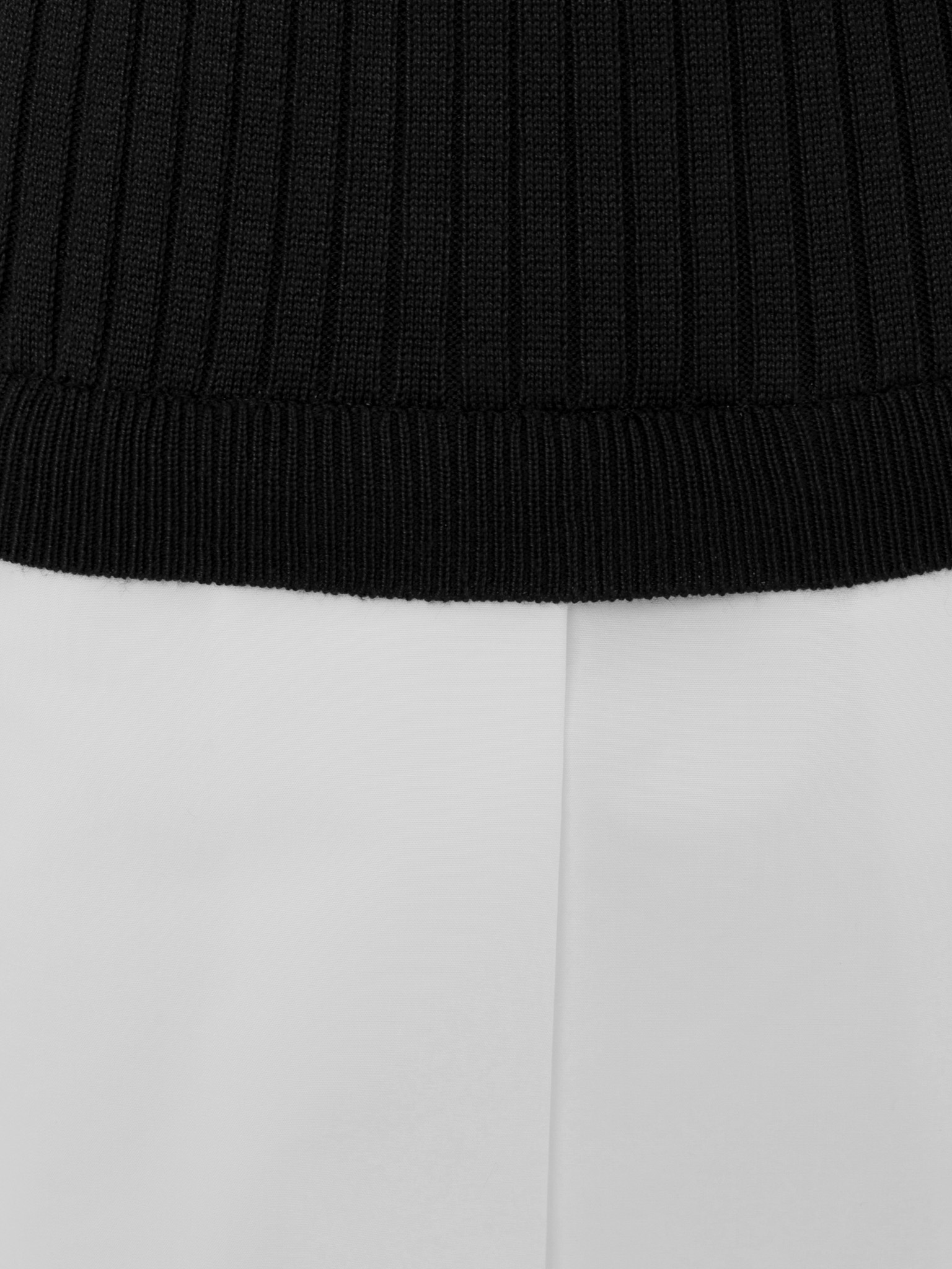 Double material mini dress with pleated skirt