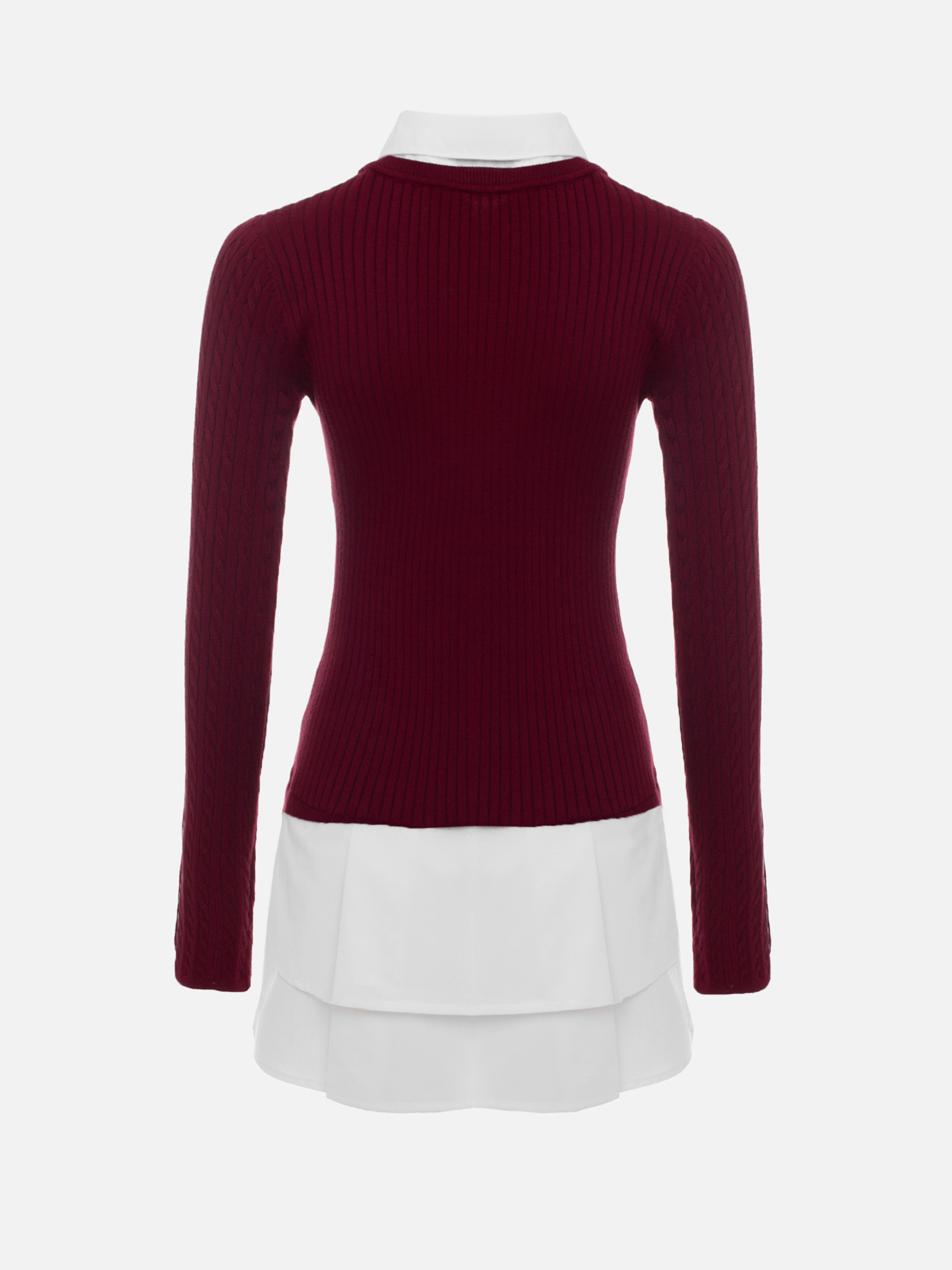 Double material mini dress with pleated skirt