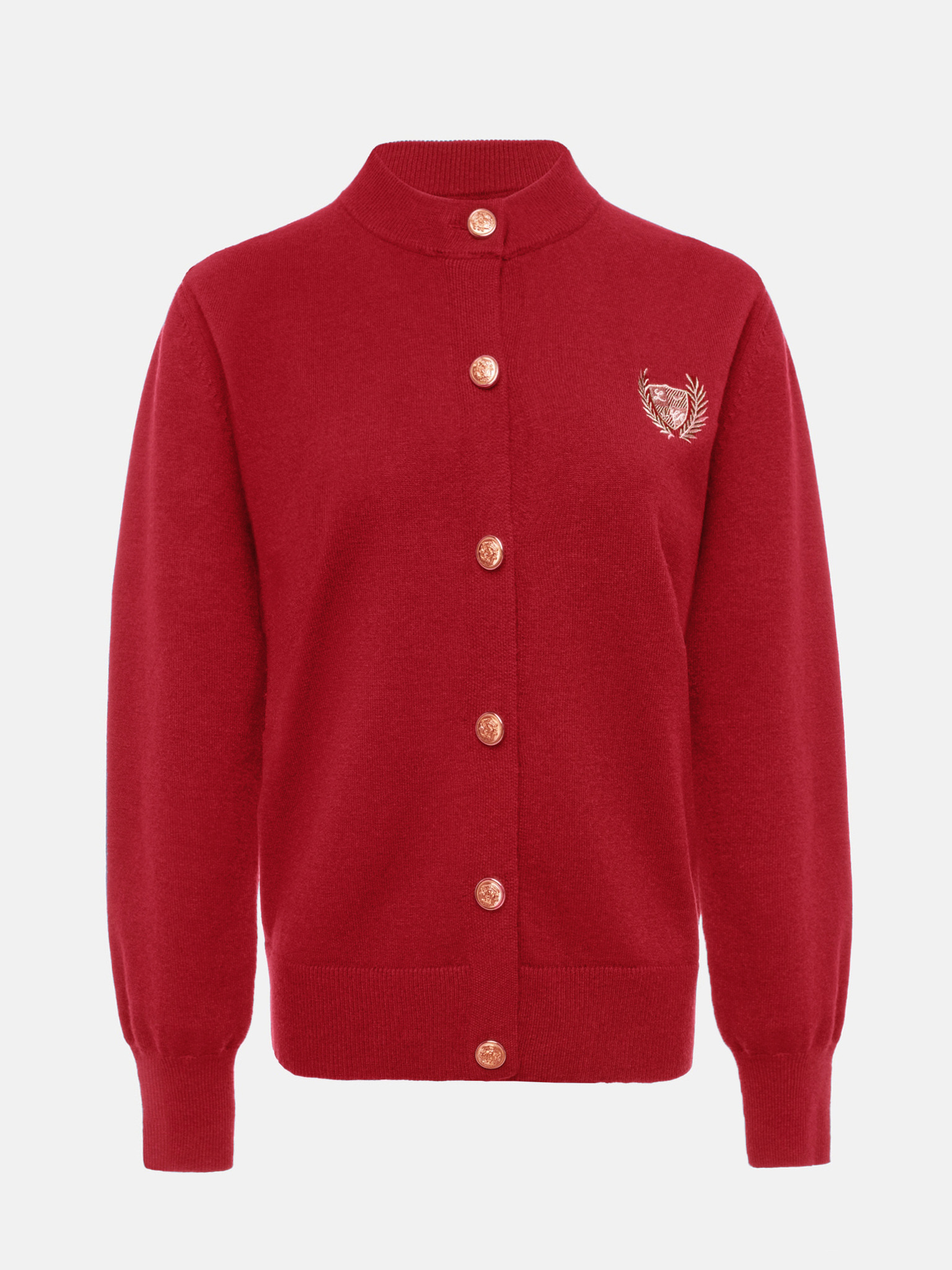 Strickjacke mit Stickerei und goldenen Knöpfen