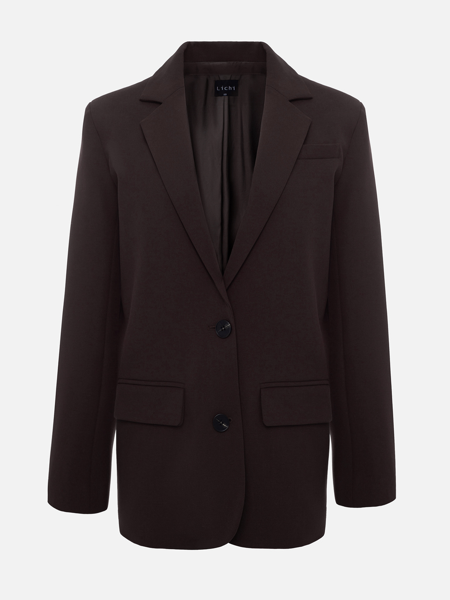 Single-breasted suiting jacket with oversized buttons