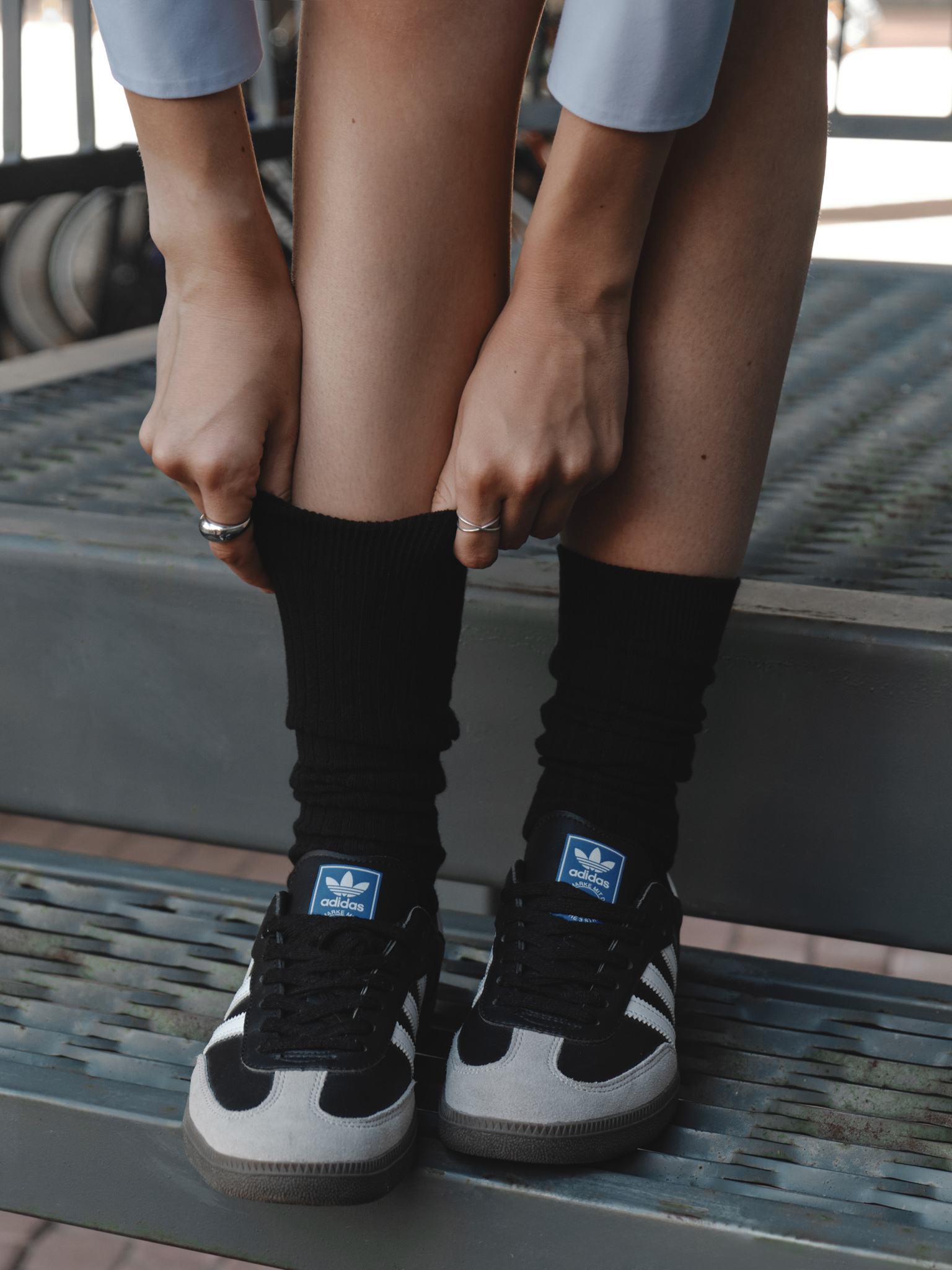 Рельефные гольфы с манжетами в рубчик