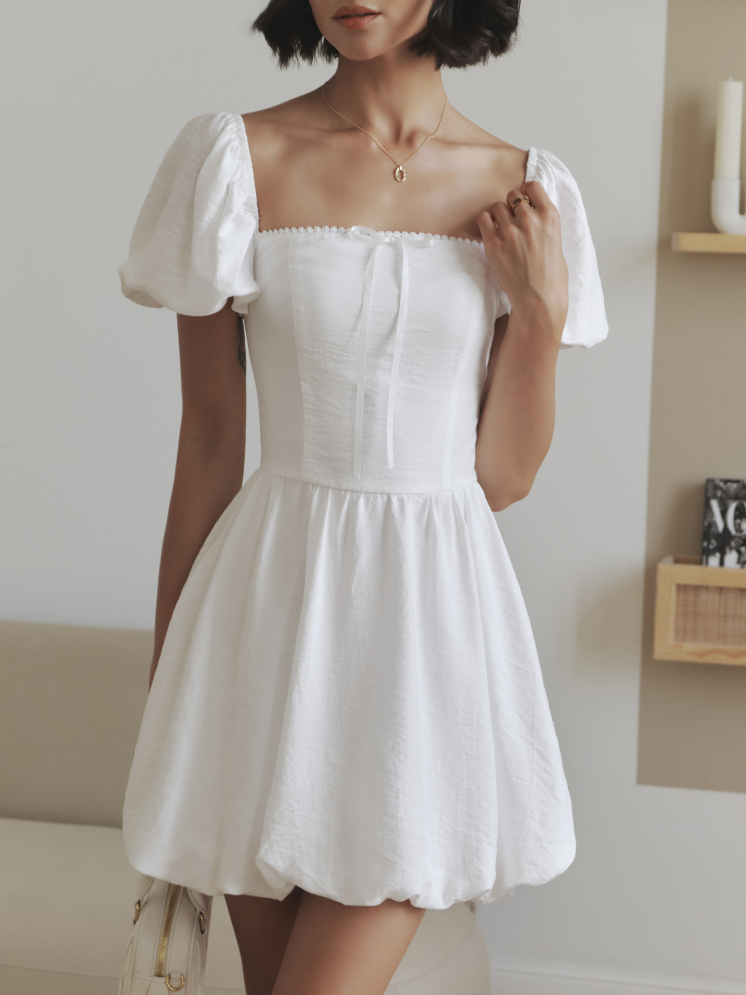 Mini dress with balloon skirt :: LICHI - Online fashion store