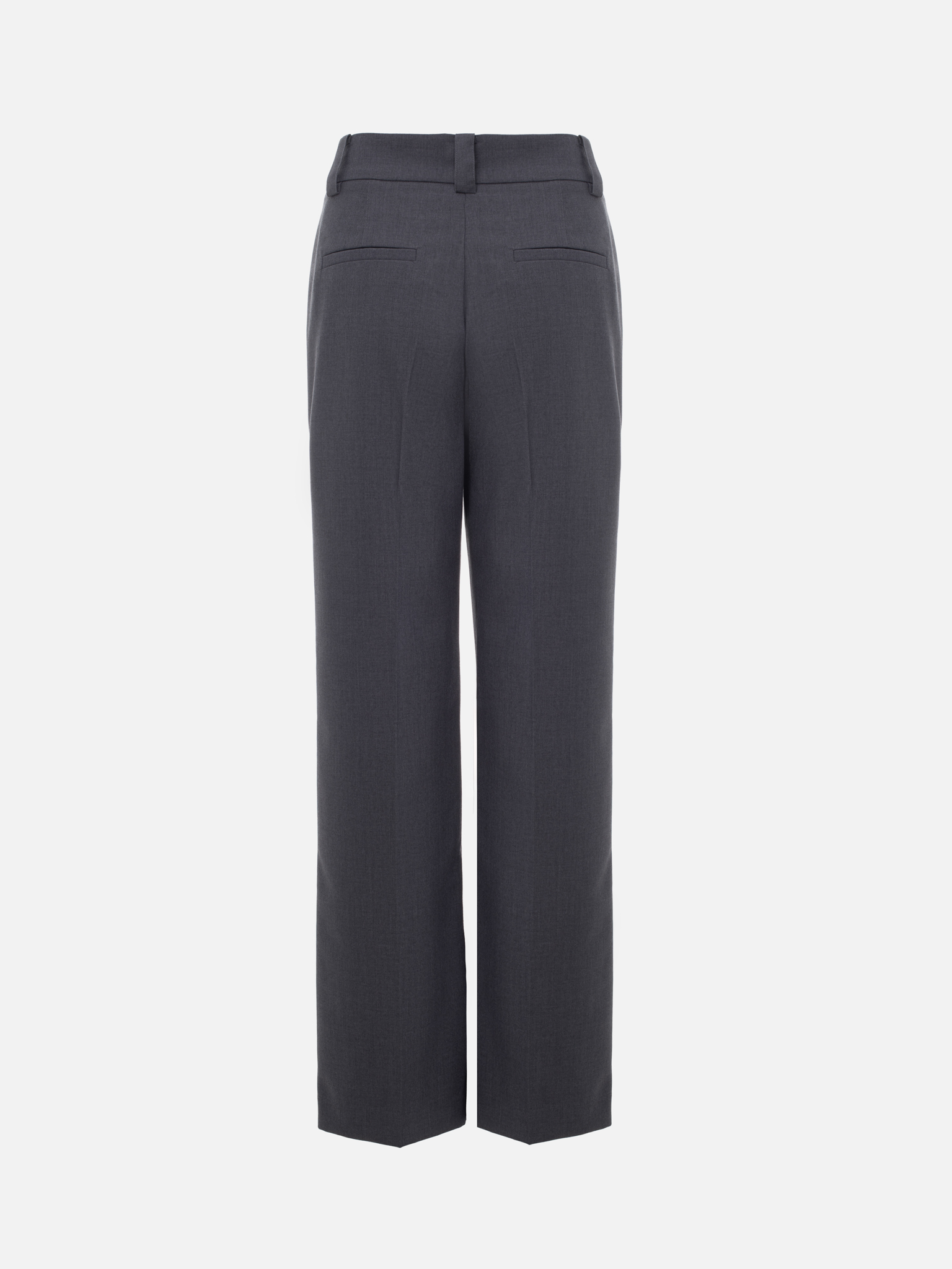 بنطال بقصة مستقيمة مع طيات وتجاعيد مخيطة