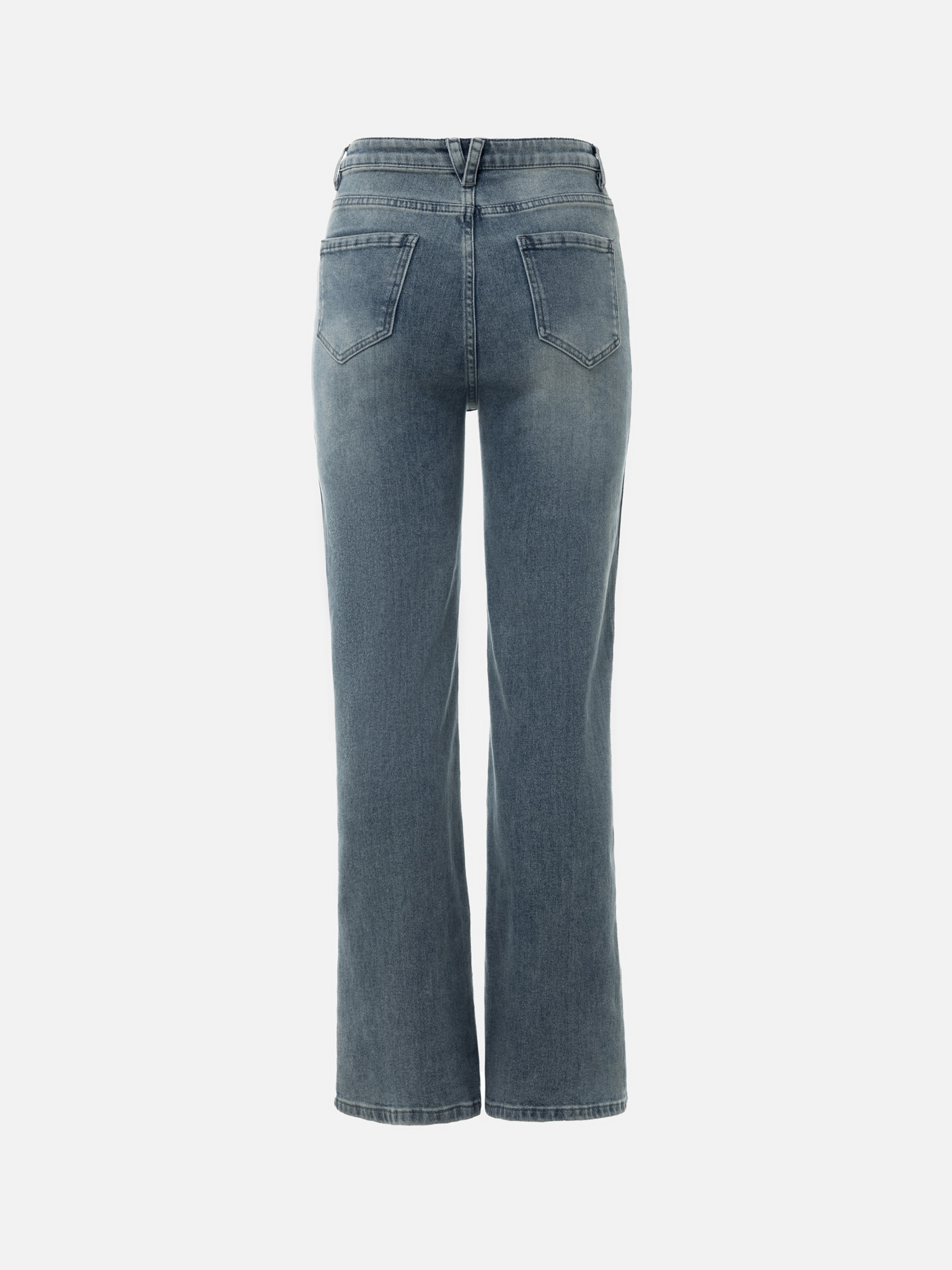 Straight denim jeans with scuffs