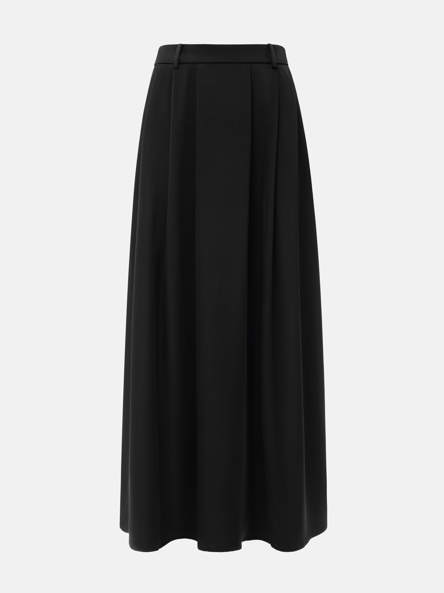 Full-length maxi skirt with waist pleats