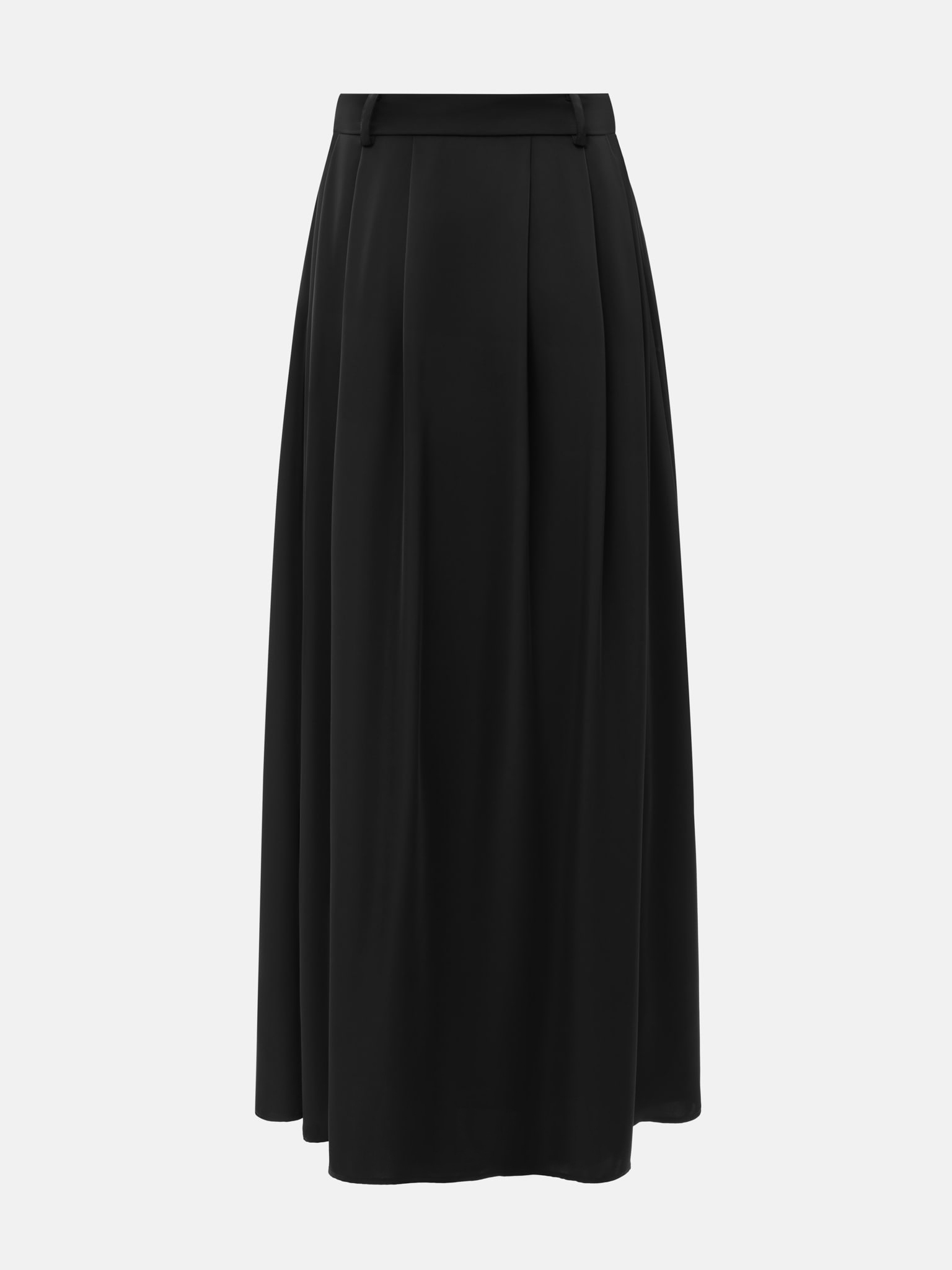 Full-length maxi skirt with waist pleats