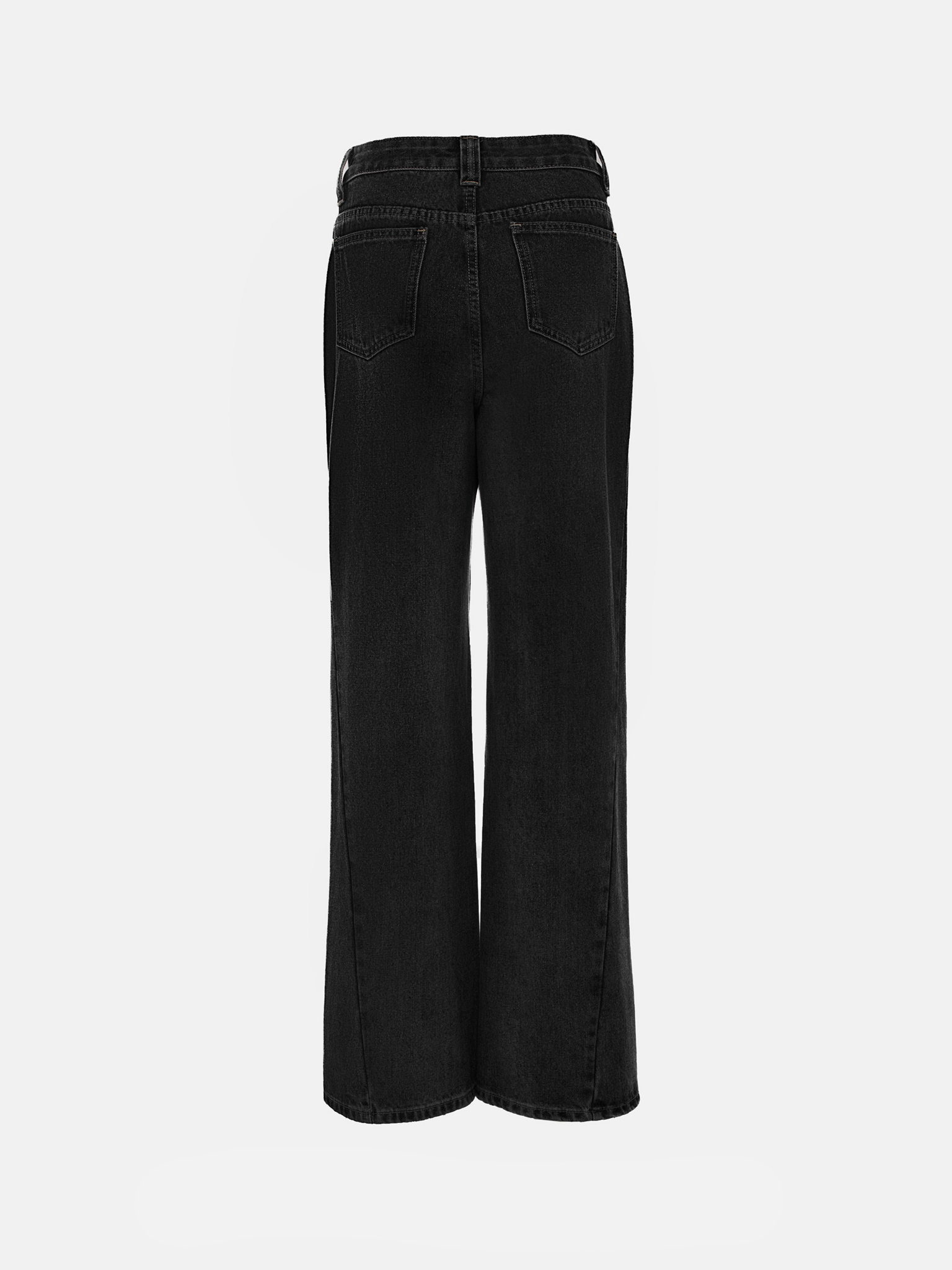 Flared jeans with diagonal seams