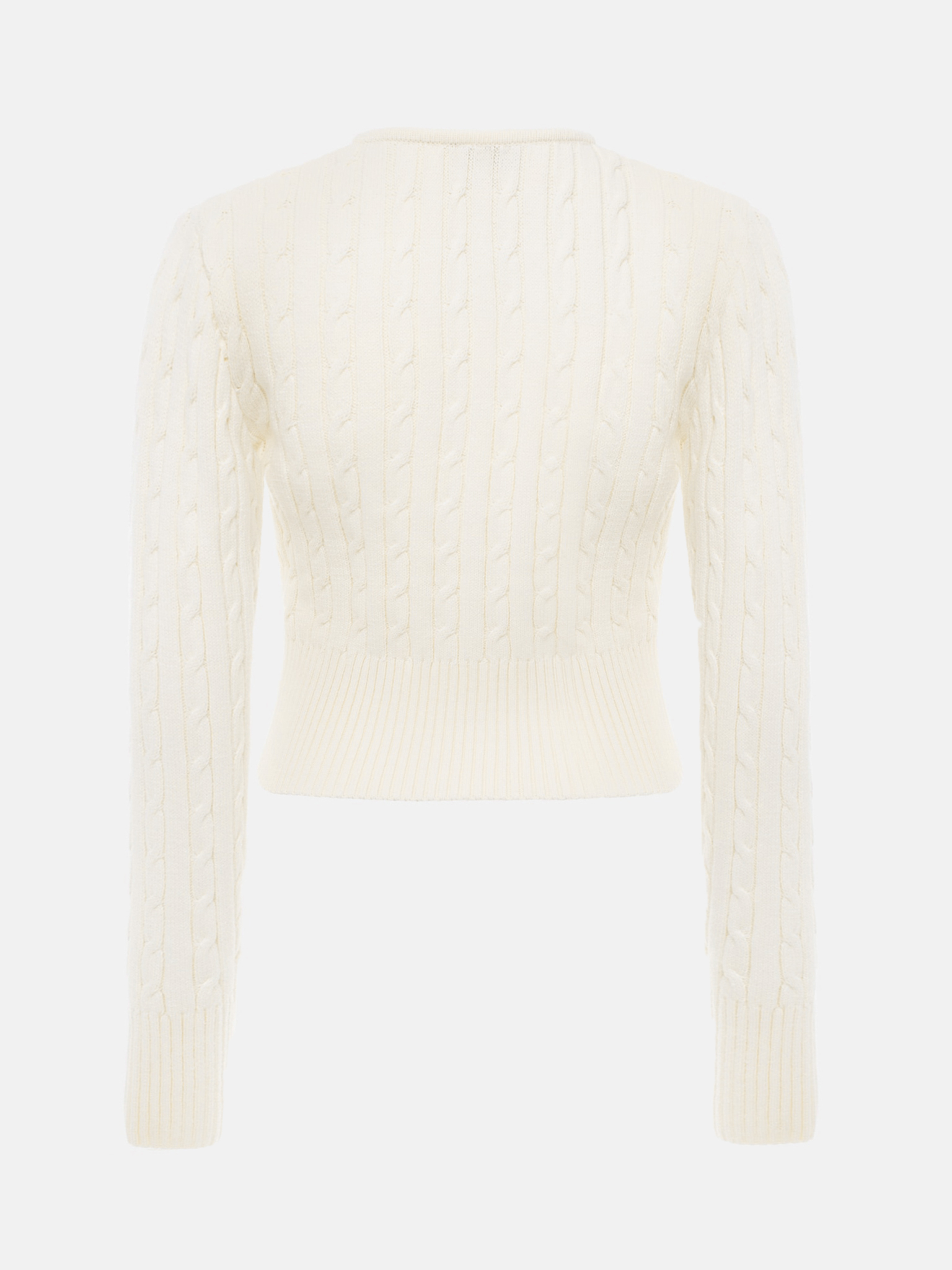 Cropped cable-knit cardigan