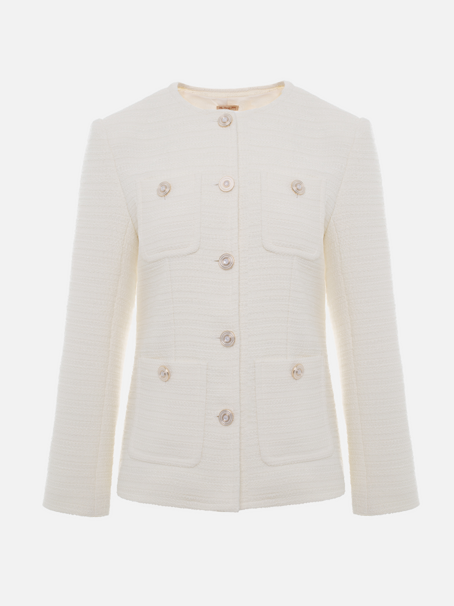 Elongated jacket in textured fabric