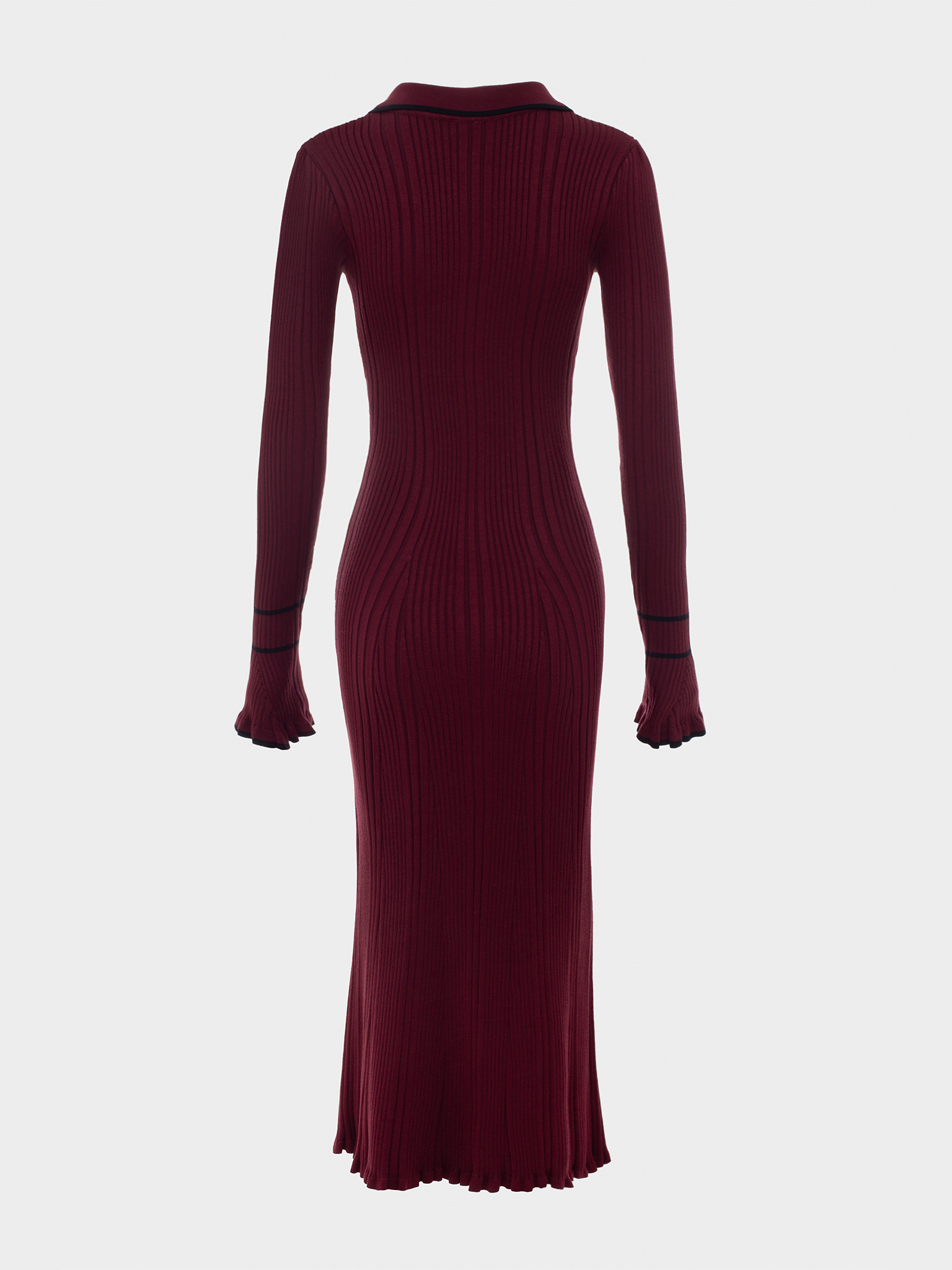 Fitted rib-knit maxi dress