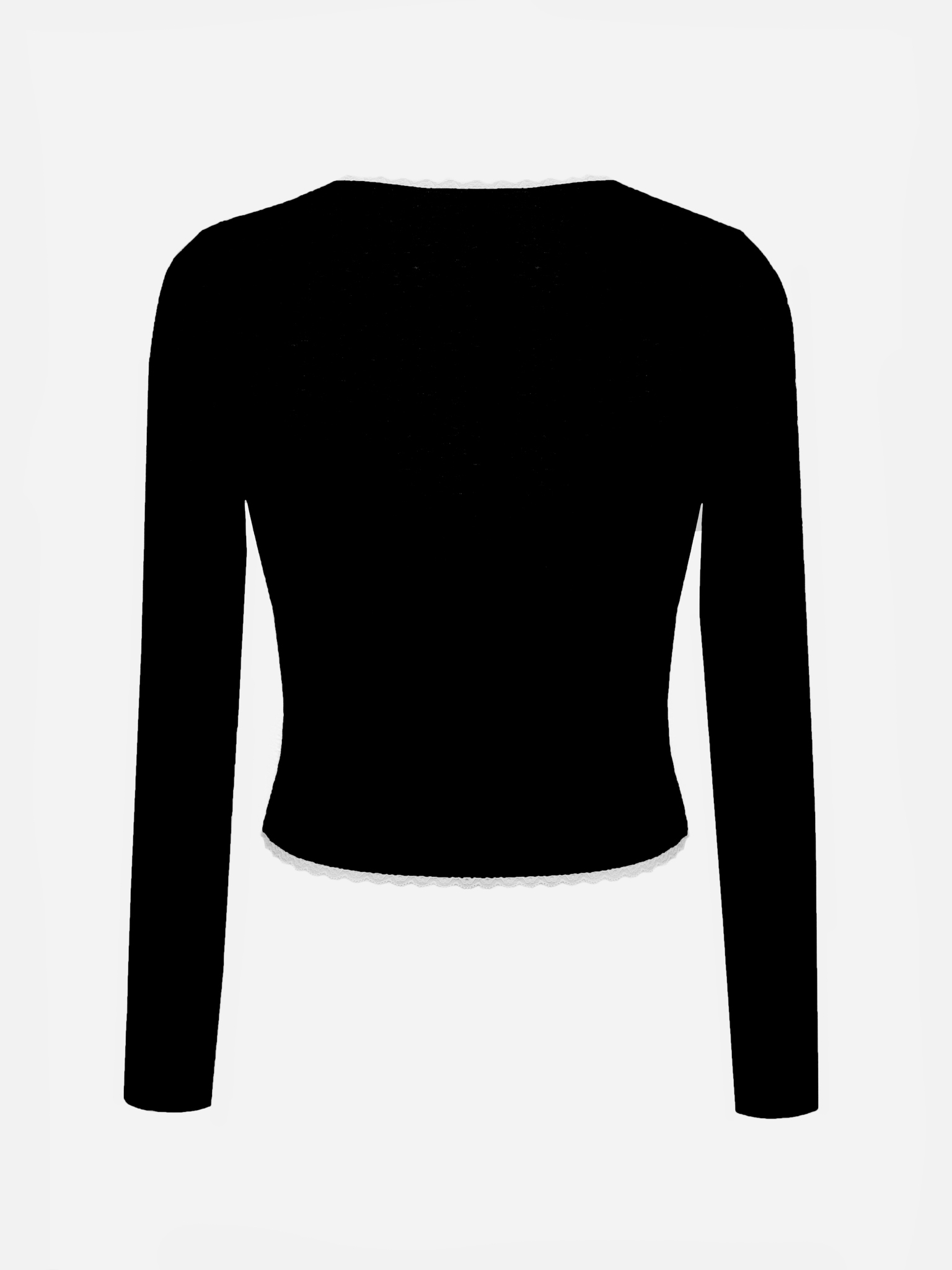 Jersey knitted longsleeve with openwork and bow on collar