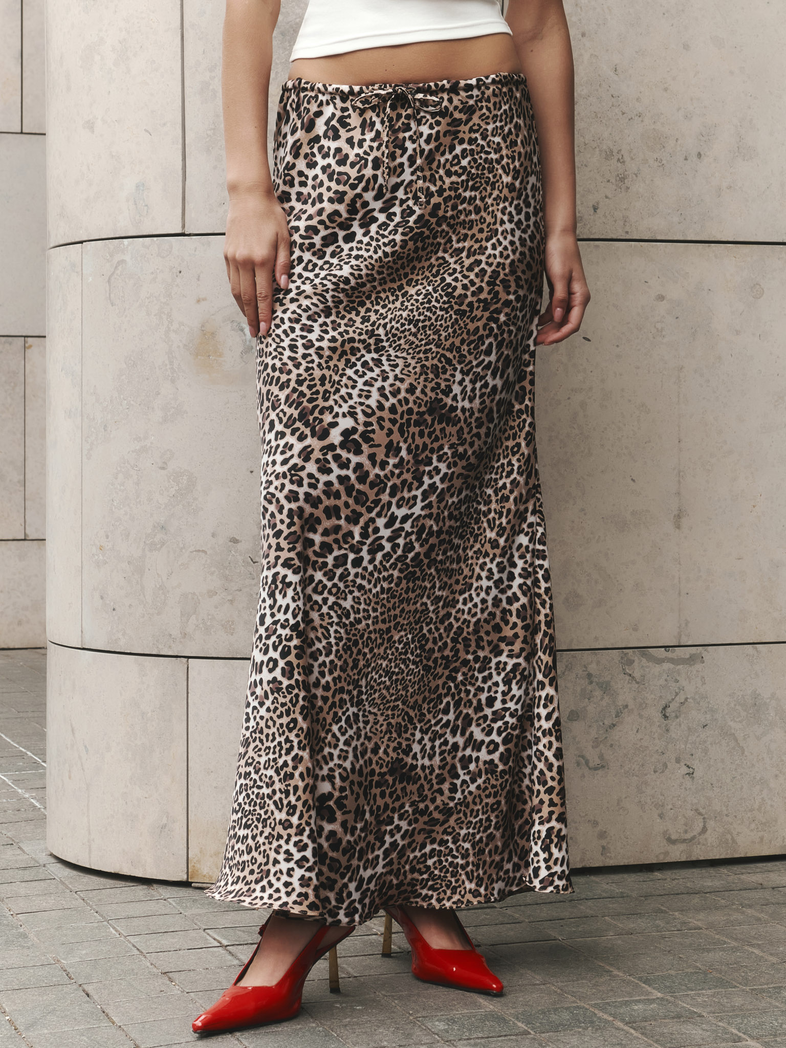 Leopard print maxi skirt