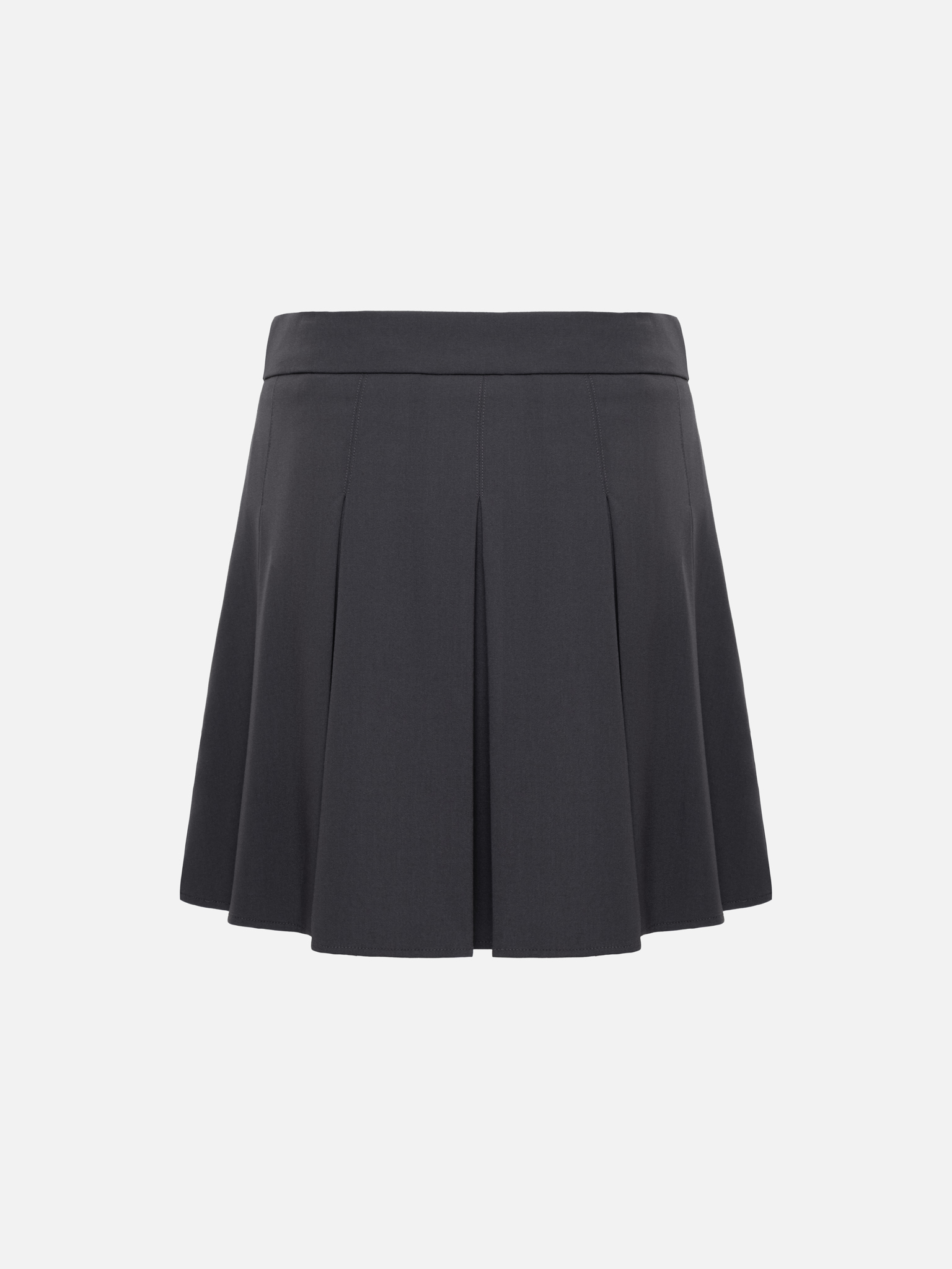 Mini pleated skirt with metal buttons on the waistband