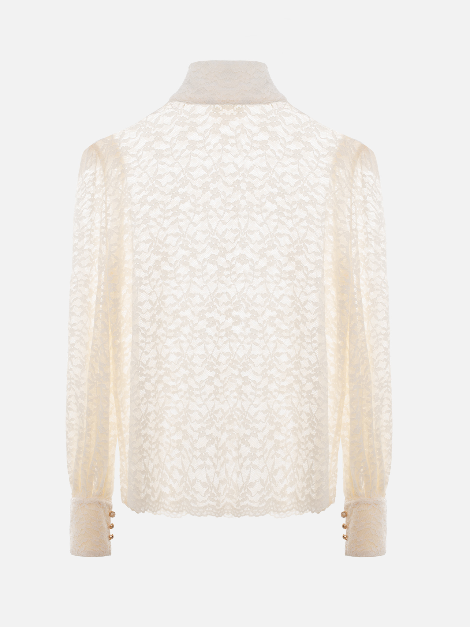 Lace blouse with a bow on the collar