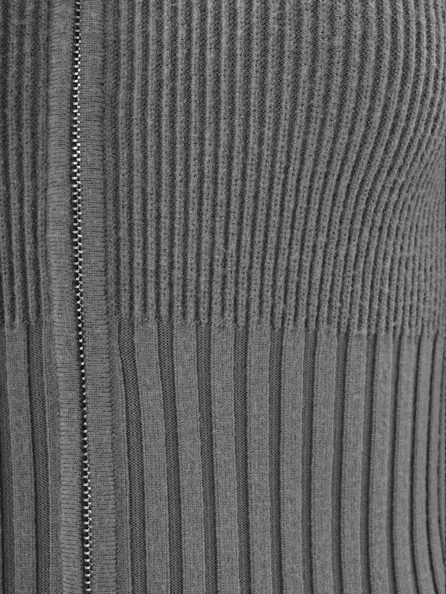 Трикотажный кардиган в рубчик на молнии