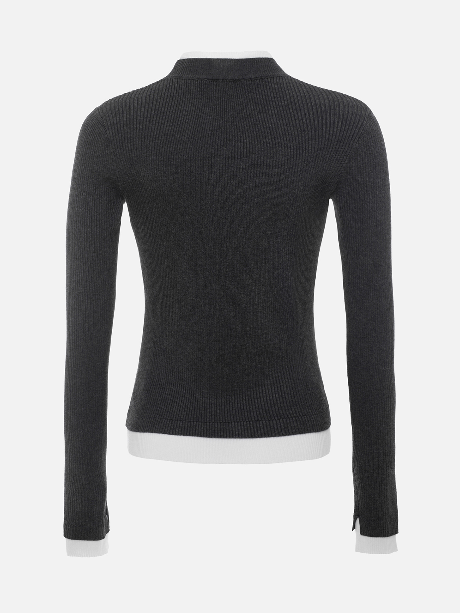 Rib-knit longsleeve with contrasting edges
