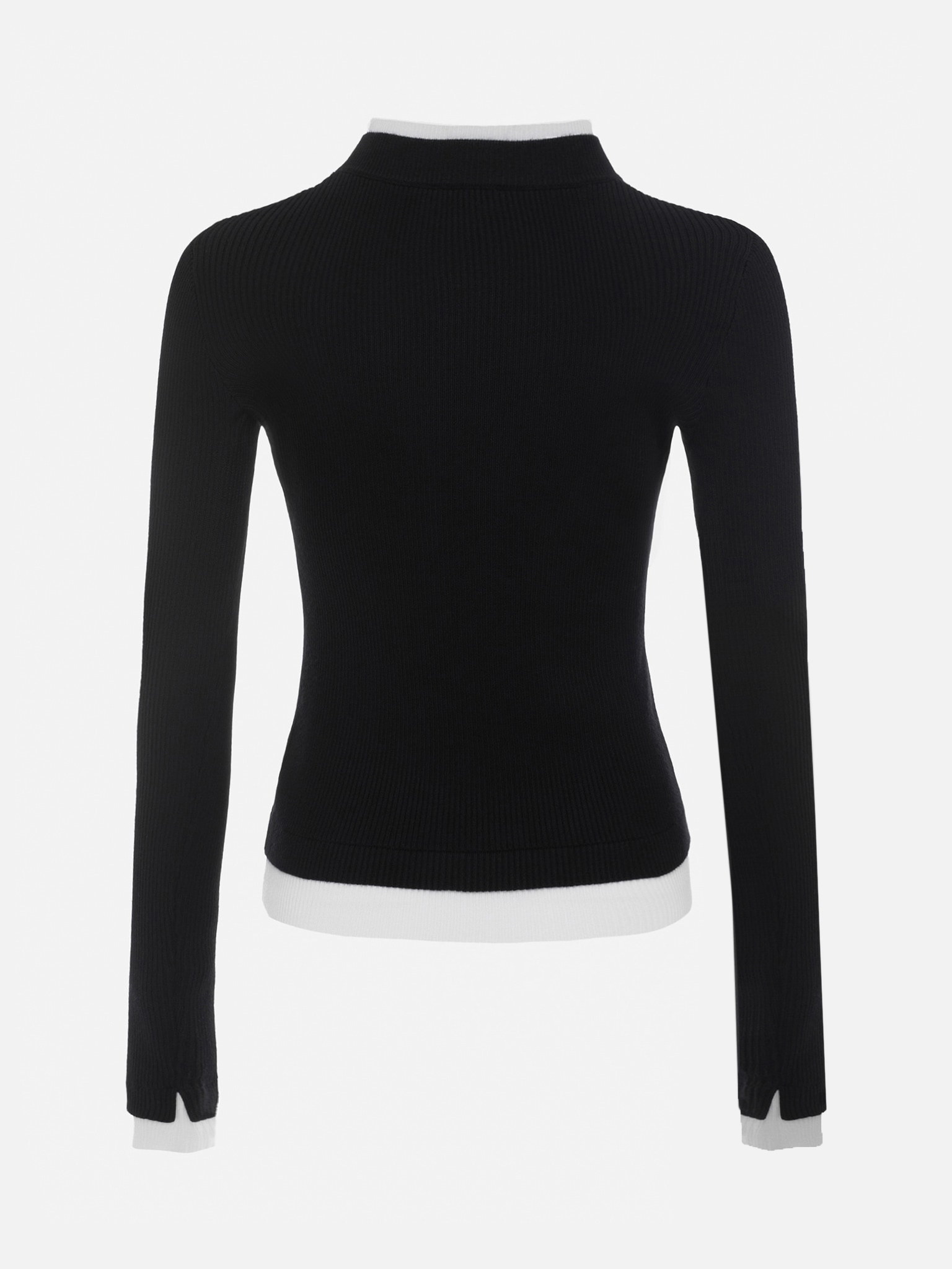 Rib-knit longsleeve with contrasting edges