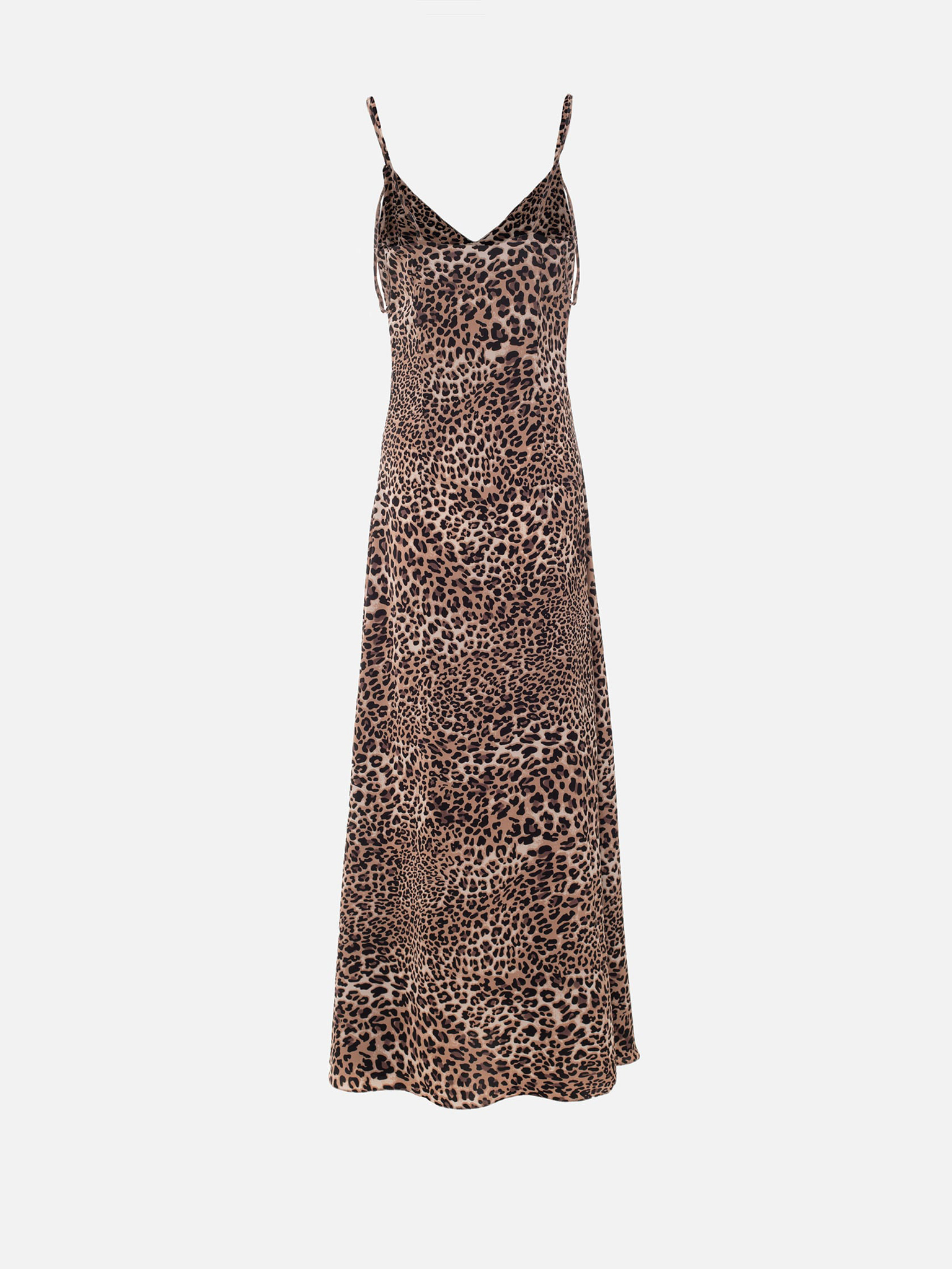 Leopard maxi dress with double straps