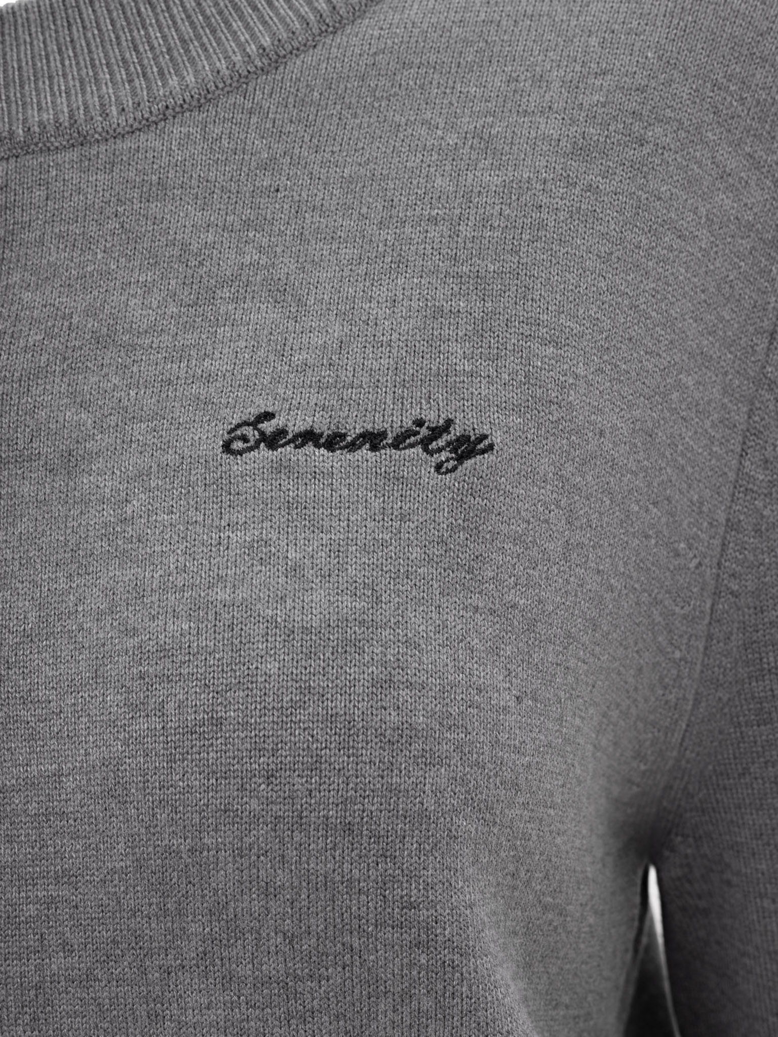 Knitted cardigan with chest embroidery