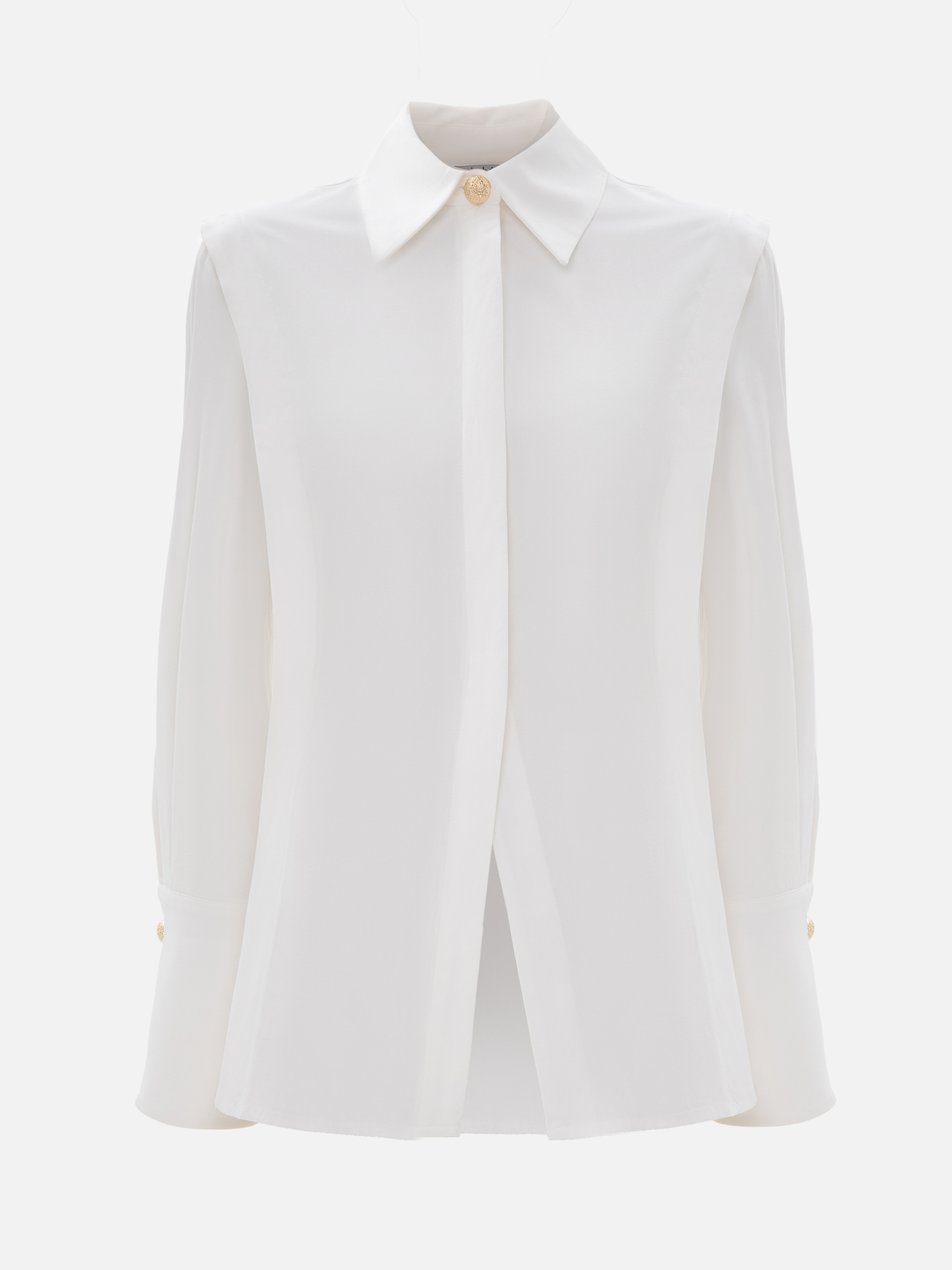 Fitted shirt with side stitching and accent buttons