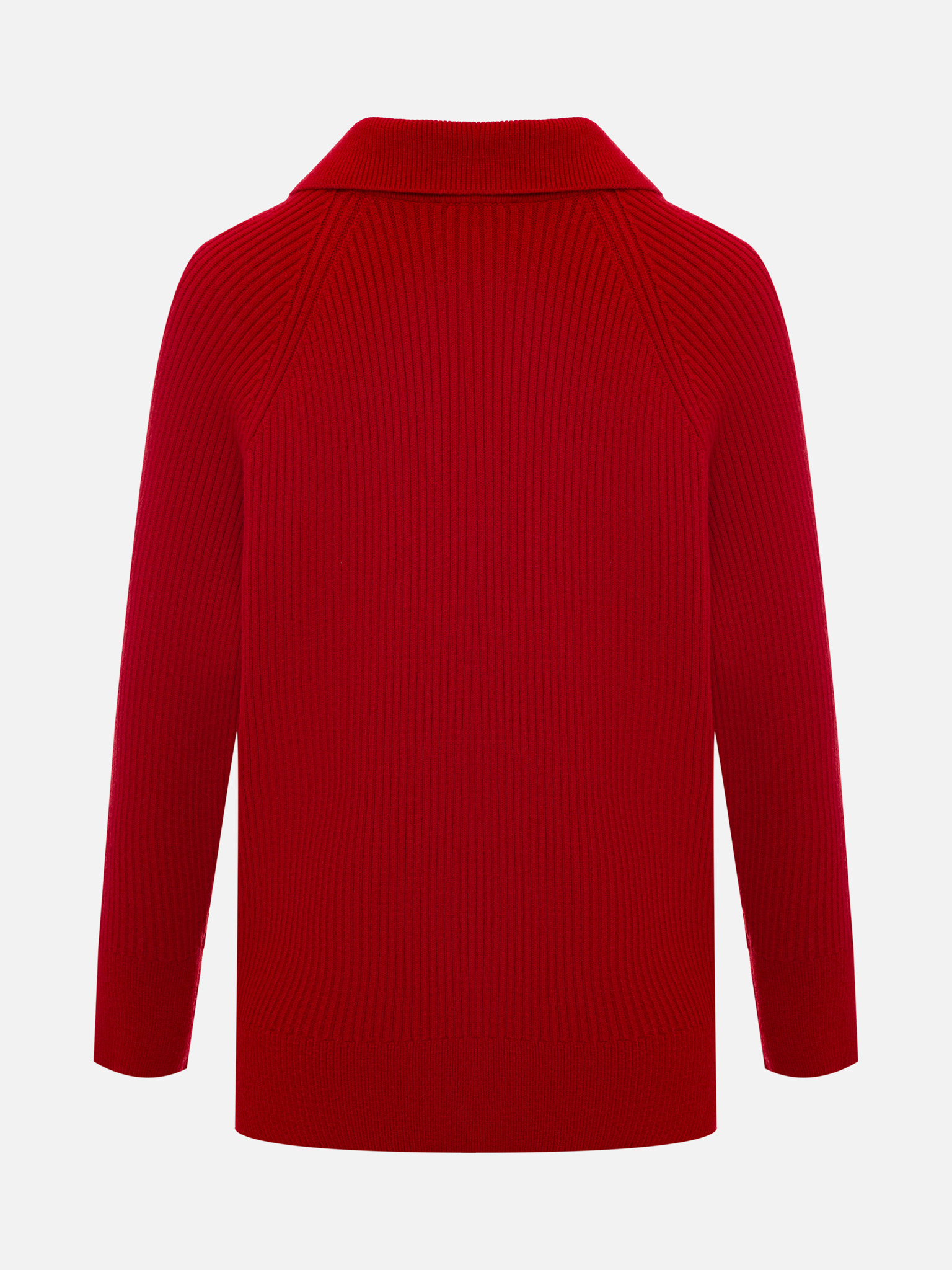 Oversized zipped polo-collar sweater