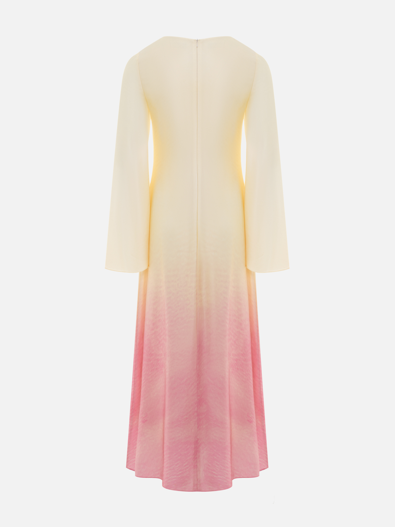 Satin A-silhouette maxi dress with gradient pattern
