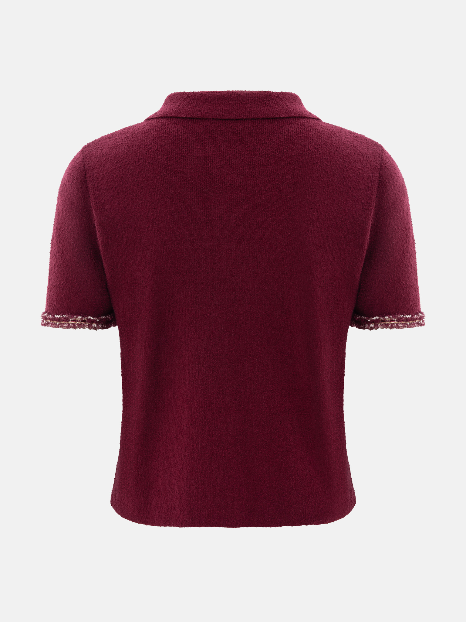 Knitted jersey top with textured details and buttons