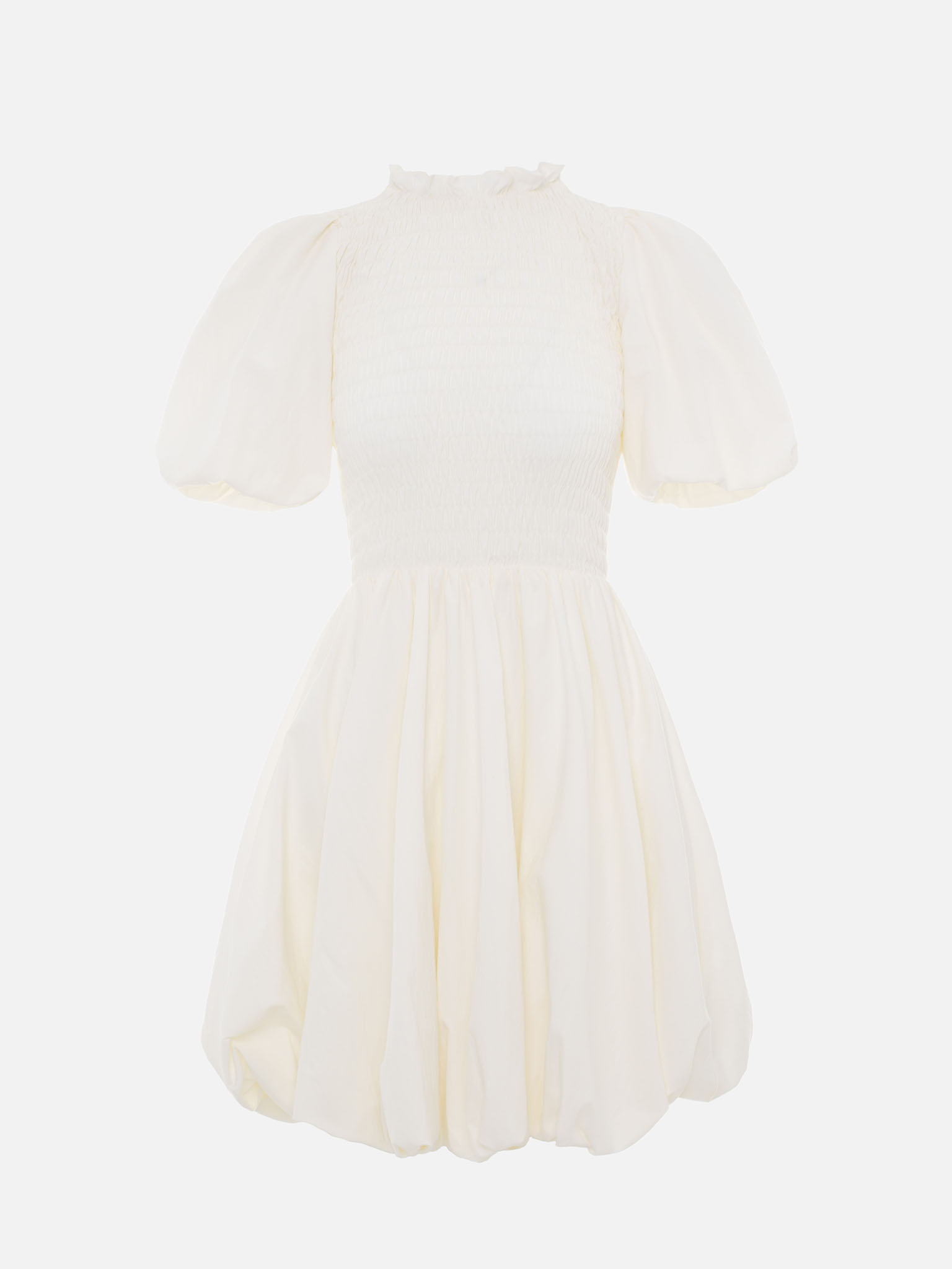 Mini dress with elasticated bodice and balloon skirt