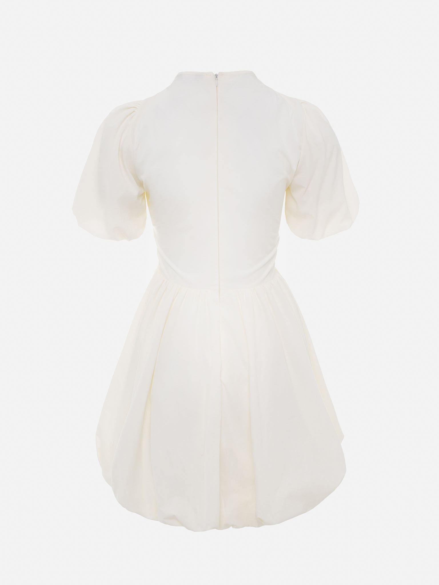 Mini dress with elasticated bodice and balloon skirt