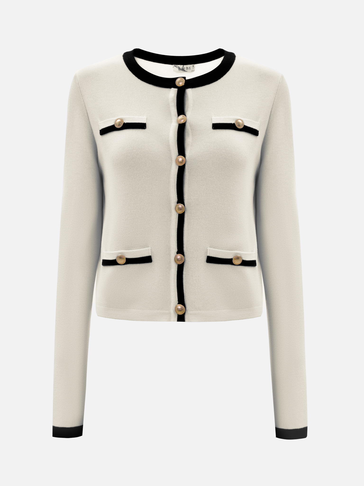 Knitted cardigan with contrasting details