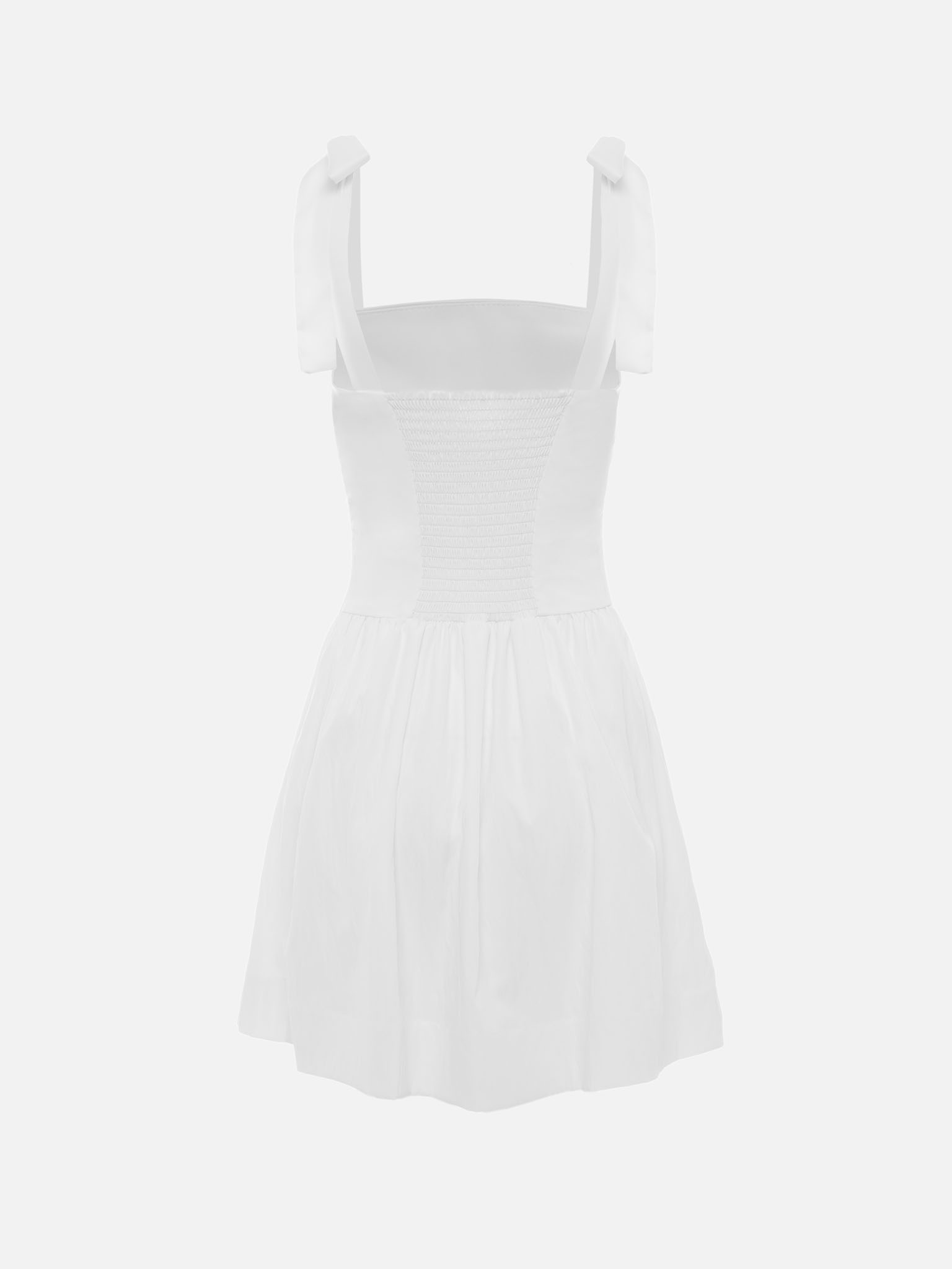 Minikleid mit drapiertem Oberteil und Schleifenträgern