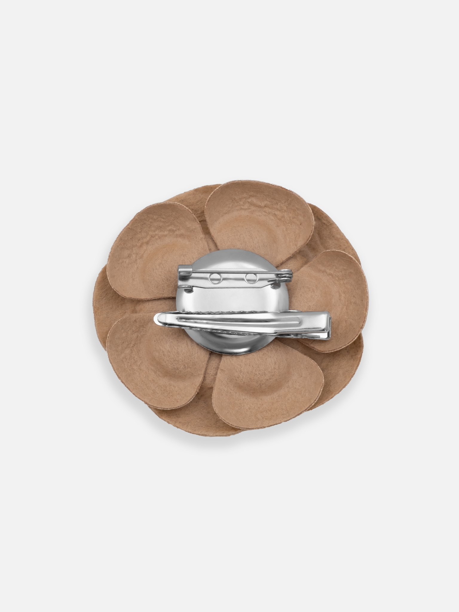 Leather flower brooch