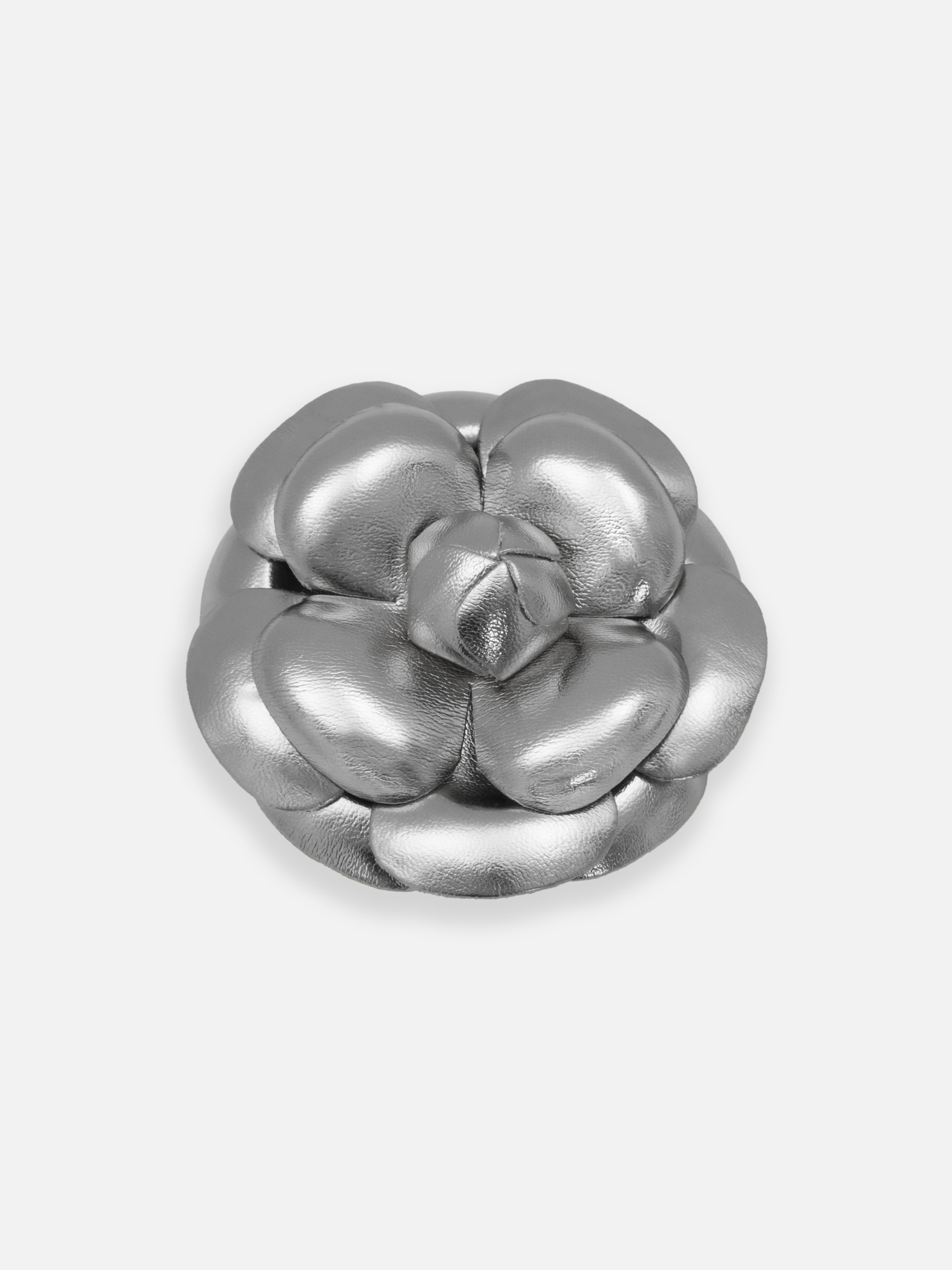 Leather flower brooch