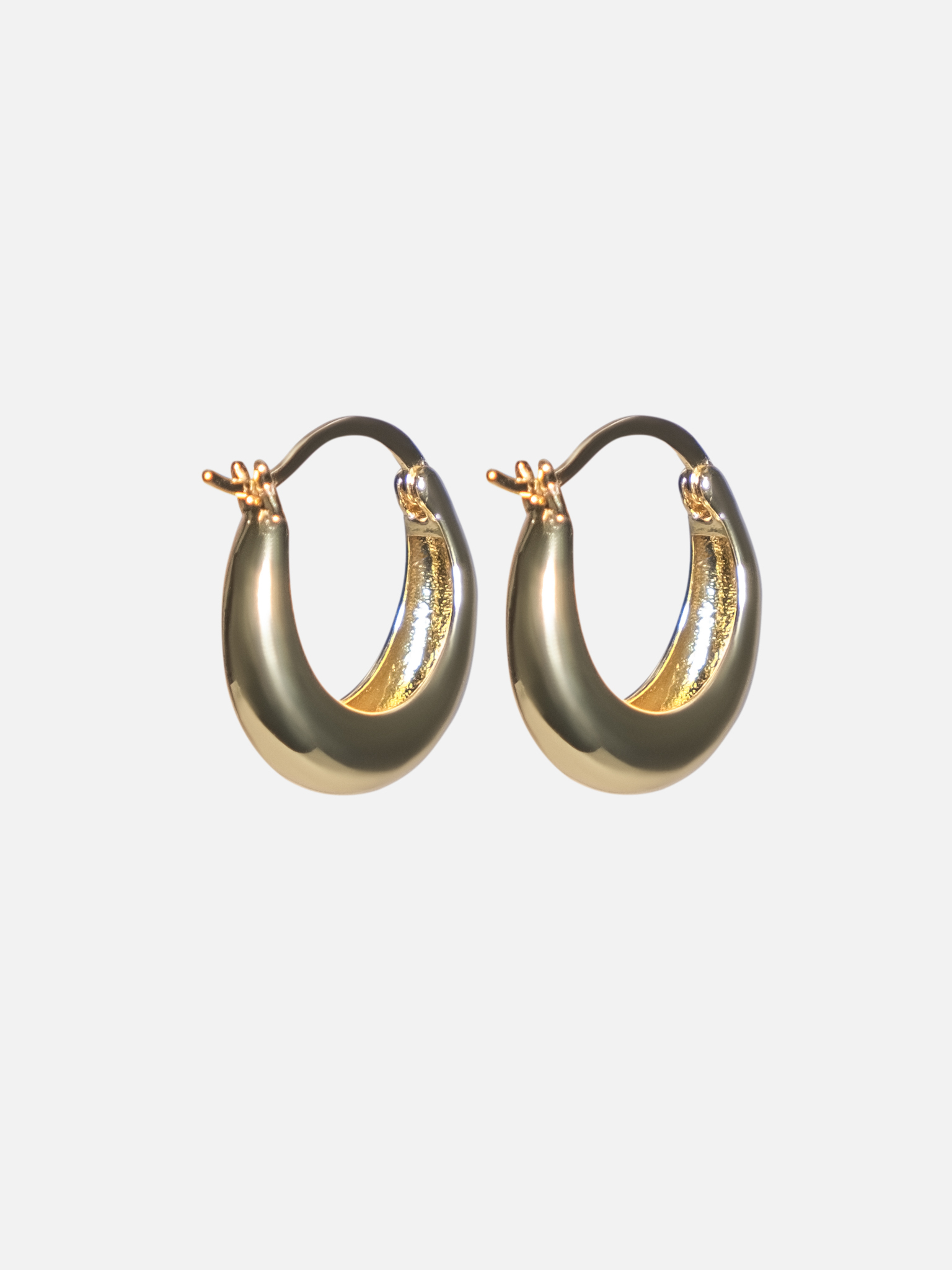 Brass metal hoop earrings