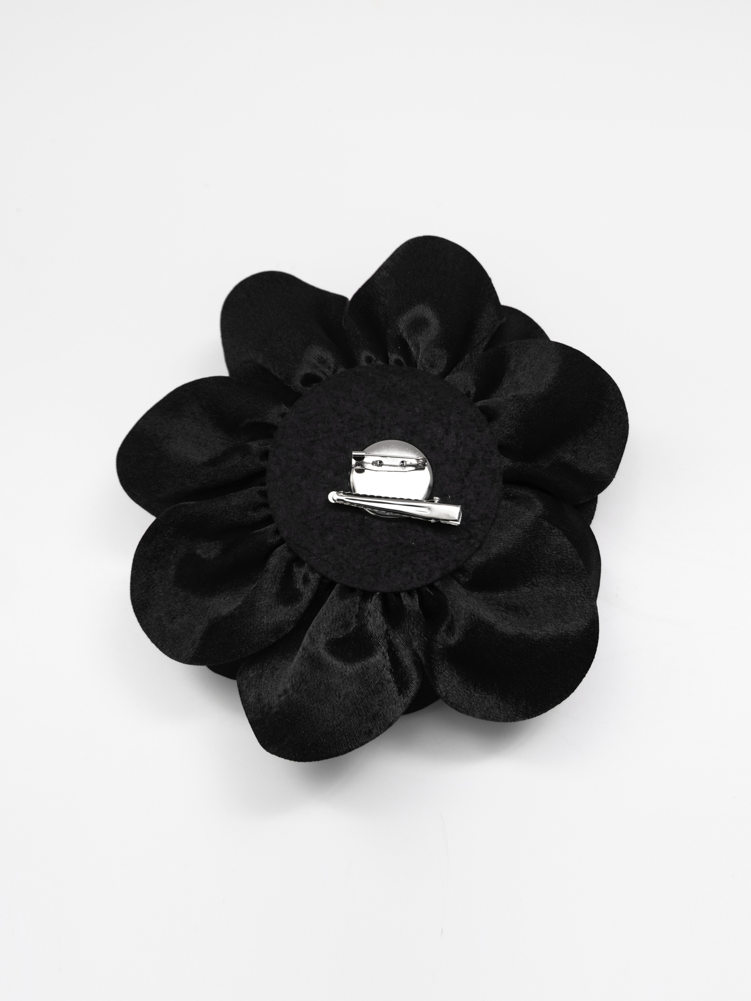 Satin flower brooch