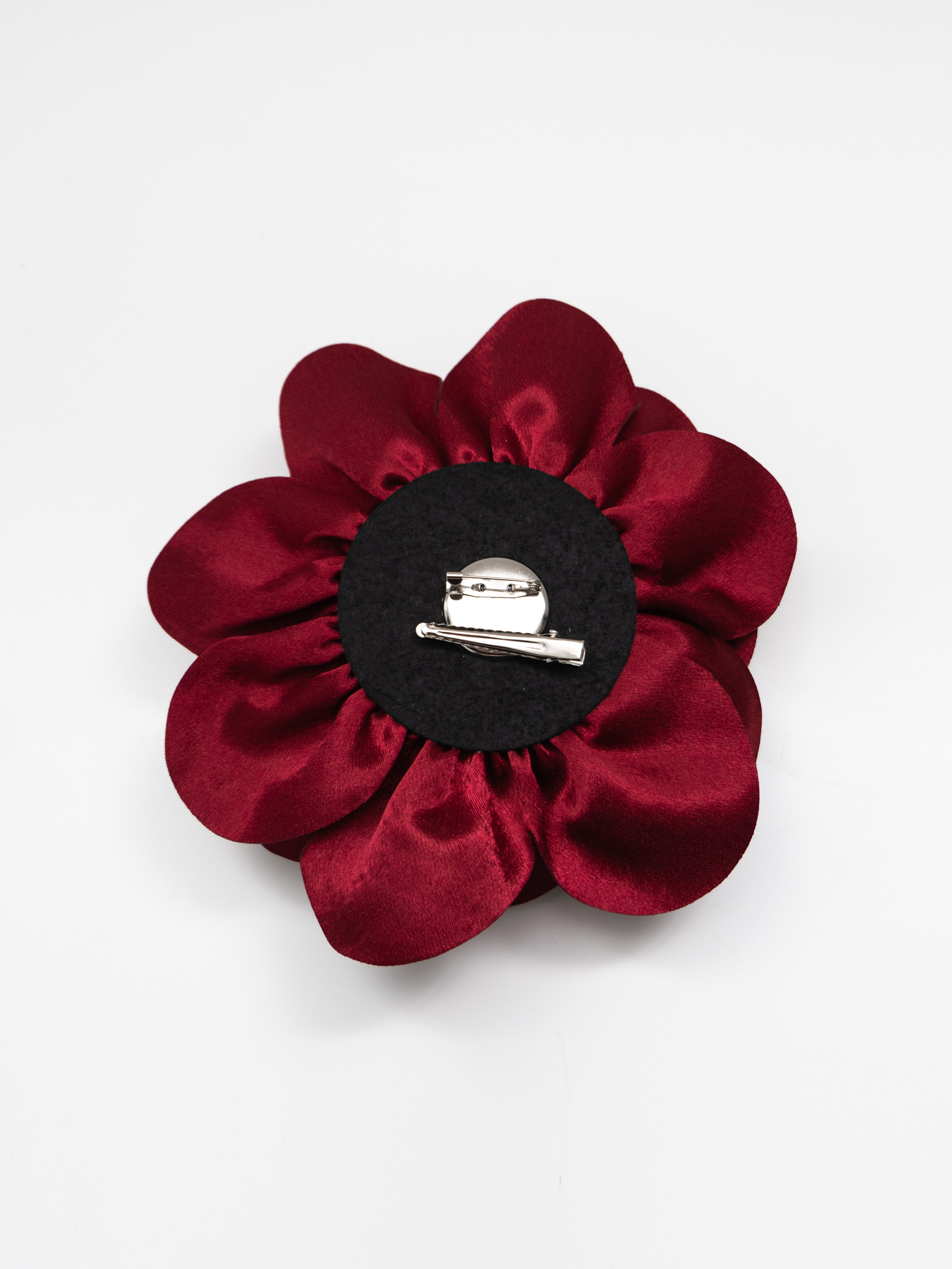 Satin flower brooch