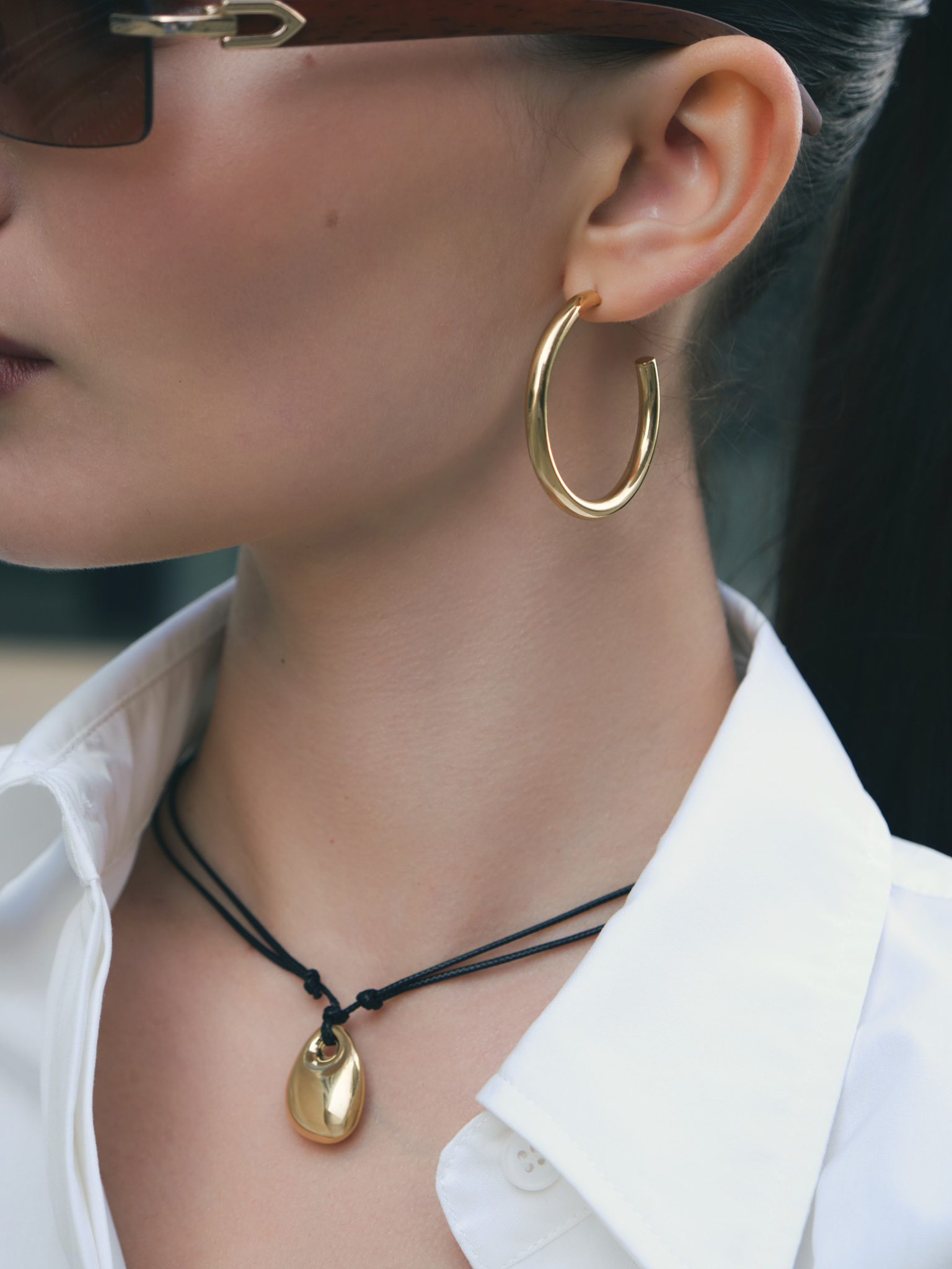 Big round hoop earrings