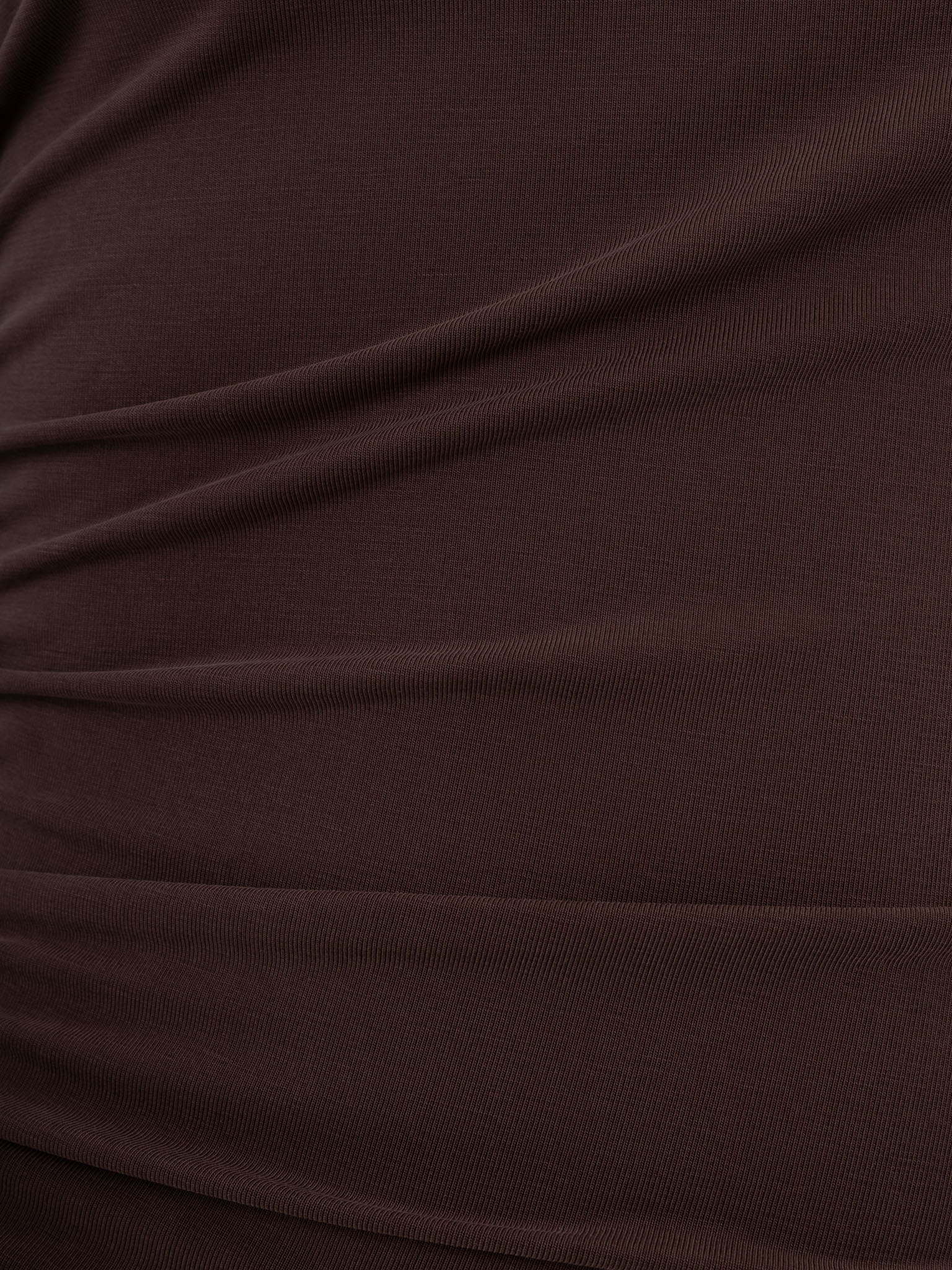 Jersey longsleeve with gathers at the shoulder and waist