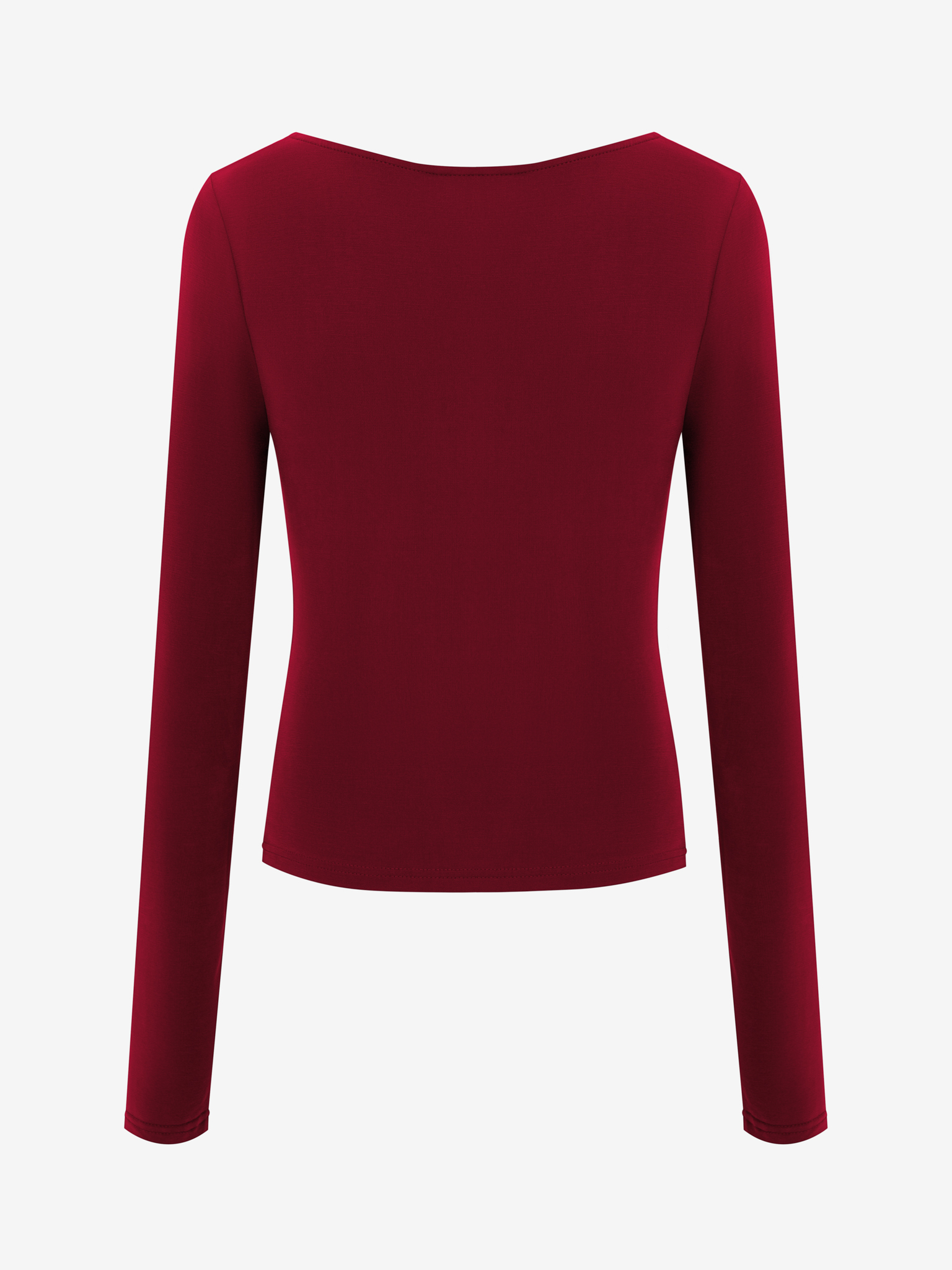 Jersey longsleeve with gathers at the shoulder and waist