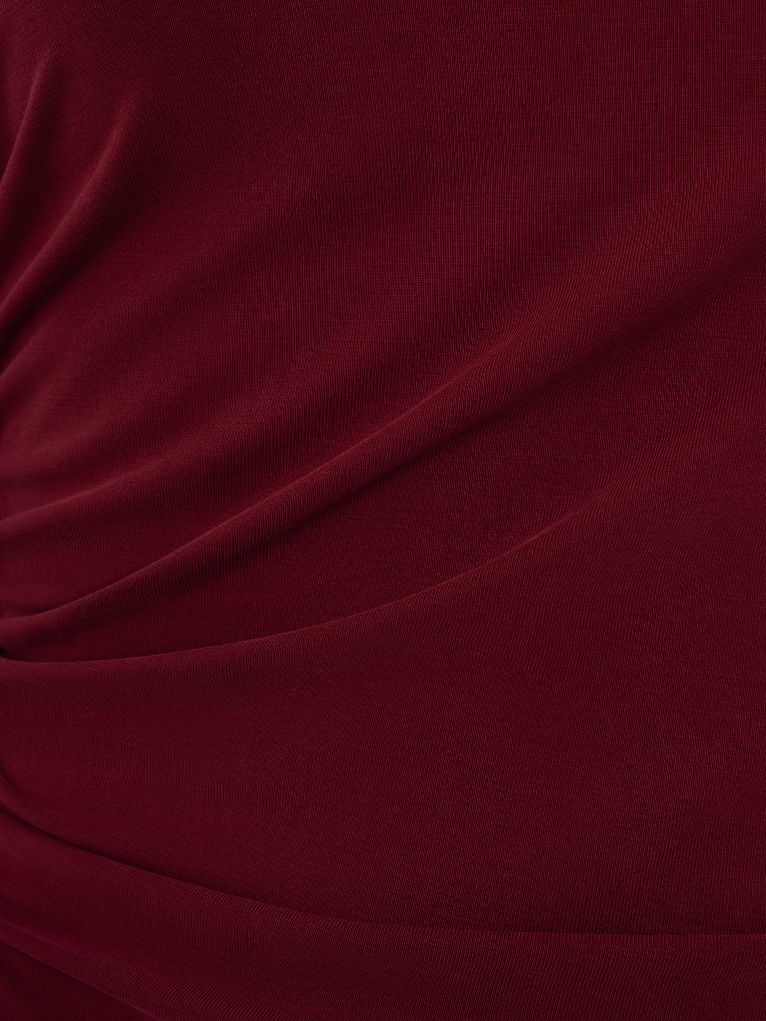 Jersey longsleeve with gathers at the shoulder and waist