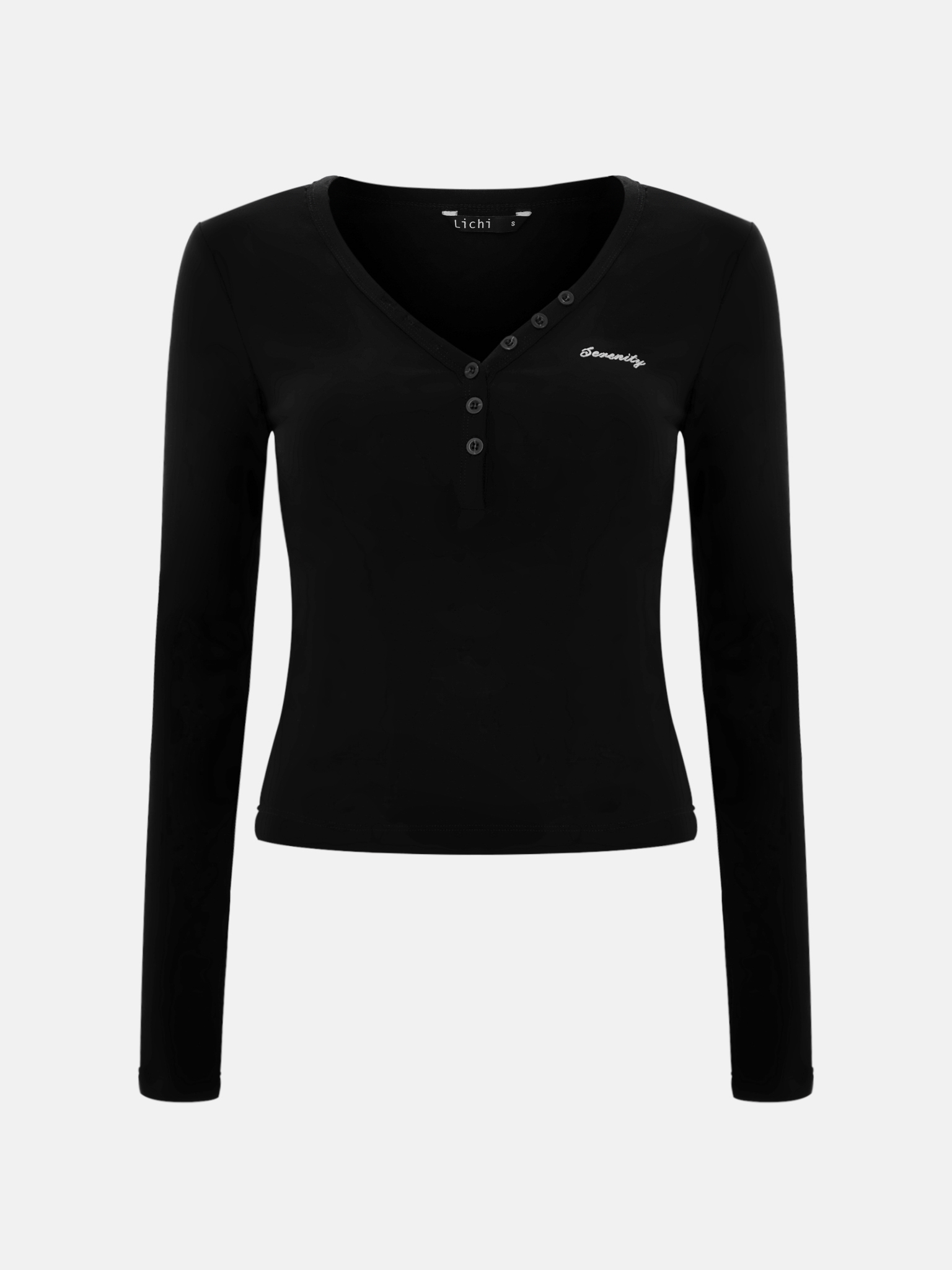 Knitted longsleeve with buttons and embroidery