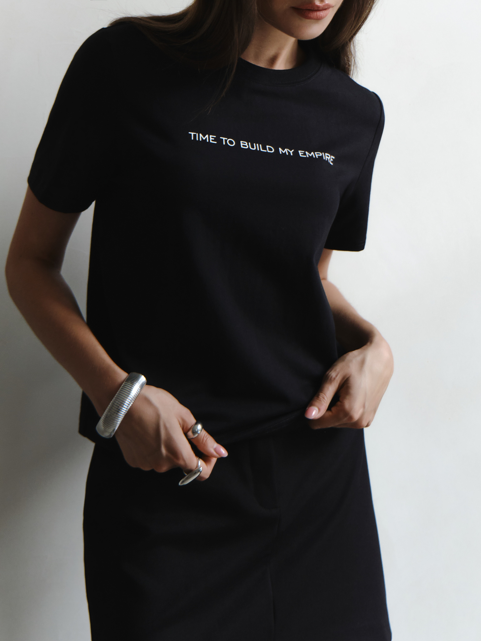 Футболка прямого кроя с надписью