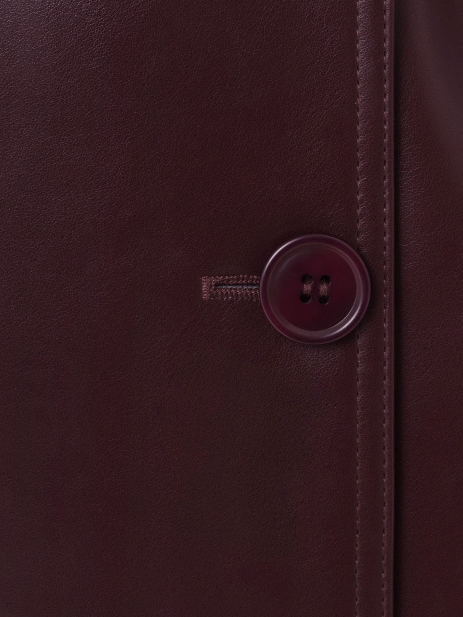 Eco-leather maxi trench with horizontal seams and tonal belt